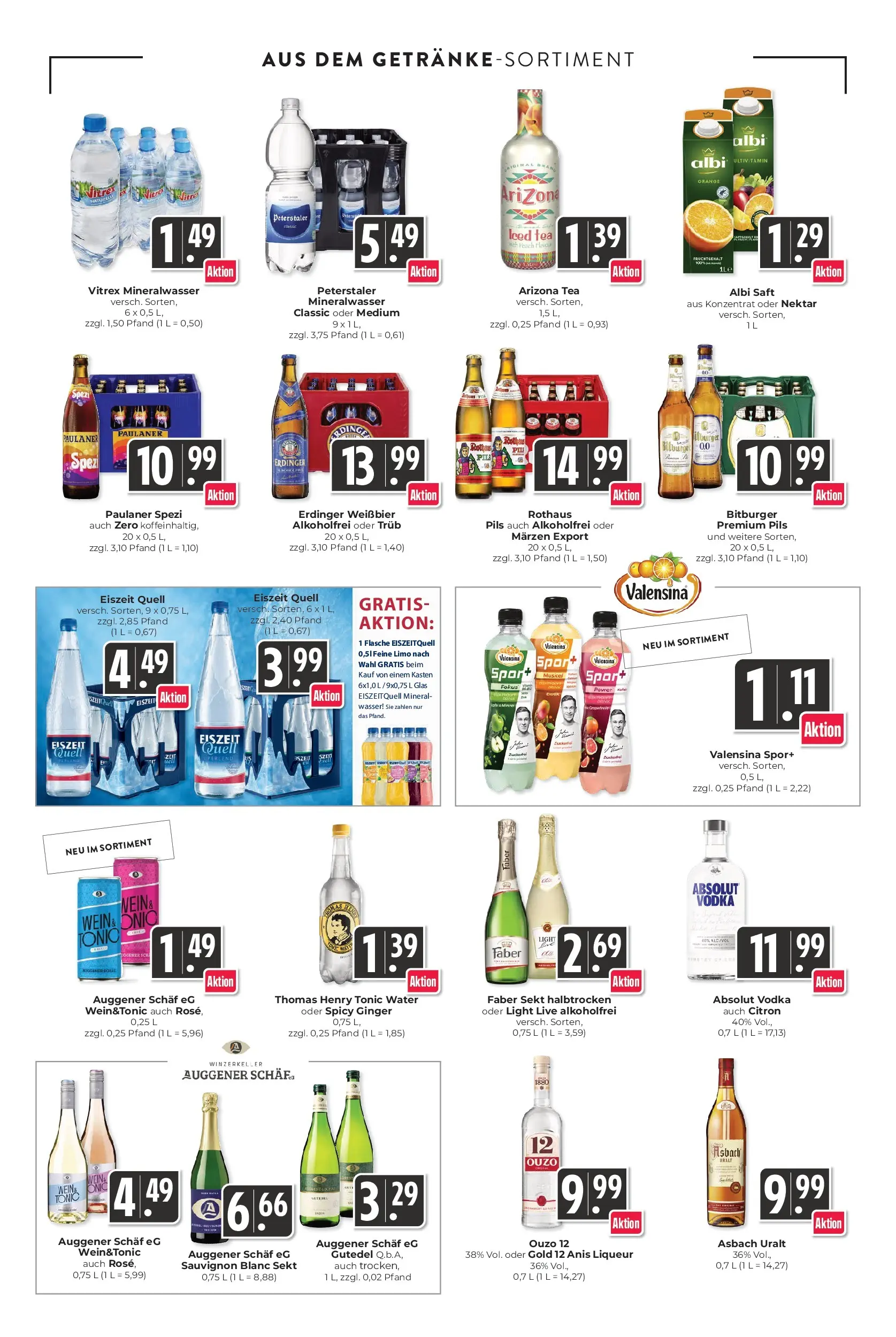 Angebote - Hieber's Frischecenter: Meine Woche (ab 05.04.2026) zum Blättern | Seite: 10 | Produkte: Ouzo 12, Erdinger, Saft, Vodka