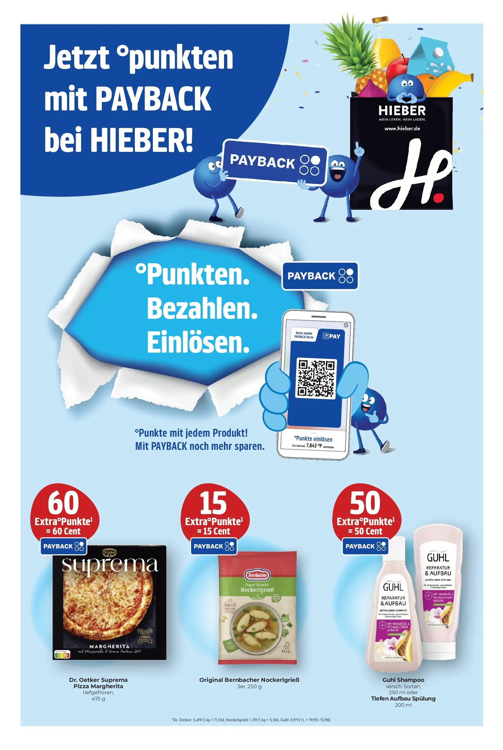 Angebote - Hieber's Frischecenter: Meine Woche (ab 05.04.2026) zum Blättern | Seite: 15 | Produkte: Mozzarella, Shampoo, Spülung, Pizza