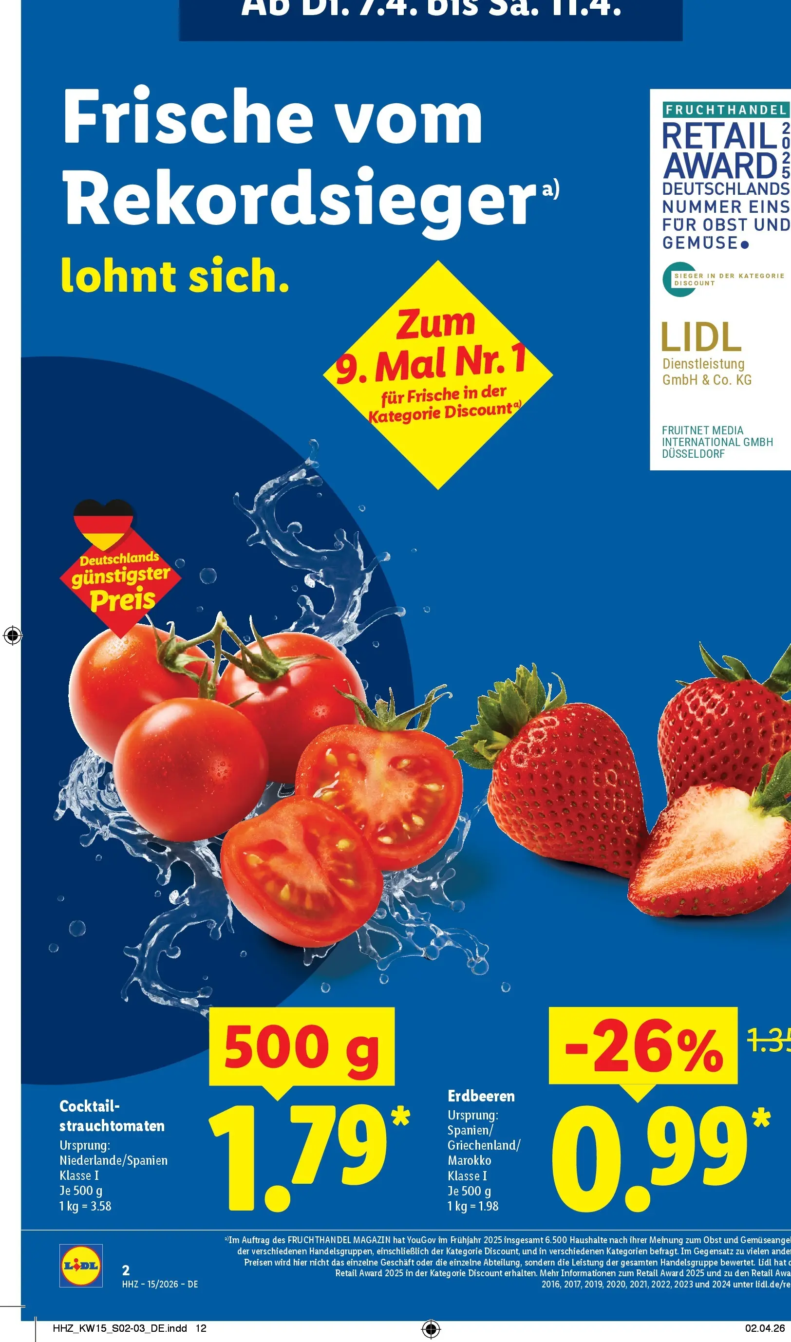 Lidl Prospekt Senftenberg (ab 05.04.2026) zum Blättern » Angebote | Seite: 4 | Produkte: Gemüse, Obst, Erdbeeren