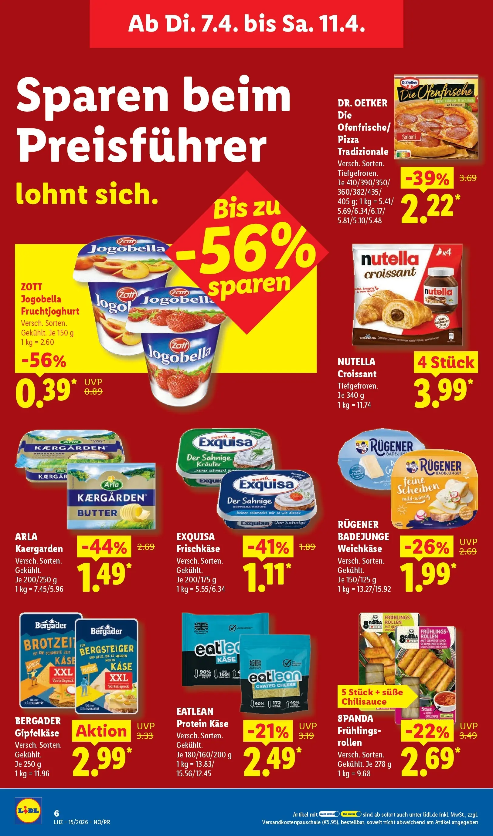Lidl Prospekt Emlichheim (ab 05.04.2026) zum Blättern » Angebote | Seite: 8 | Produkte: Butter, Käse, Ofenfrische, Exquisa