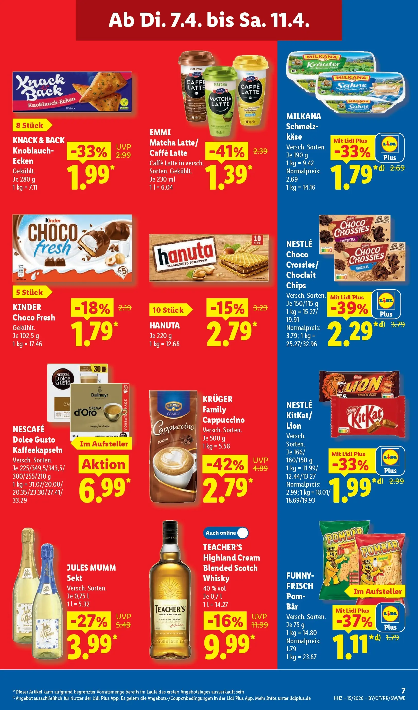 Lidl Prospekt Senftenberg (ab 05.04.2026) zum Blättern » Angebote | Seite: 13 | Produkte: Whisky, Nescafe, Milkana, Knoblauch