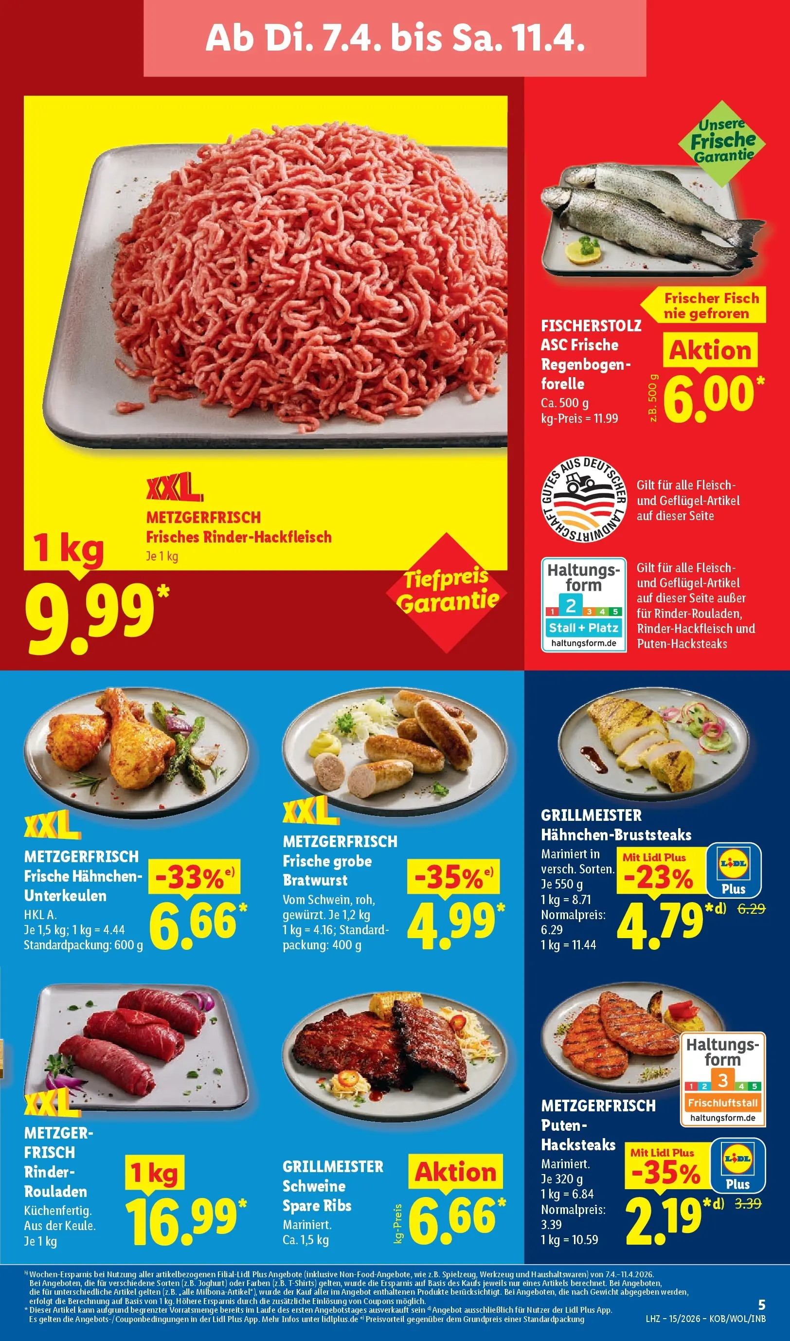 Lidl Prospekt Saarbrücken (ab 05.04.2026) zum Blättern » Angebote | Seite: 11 | Produkte: Gewicht, Hahnchen, Fisch, Fleisch