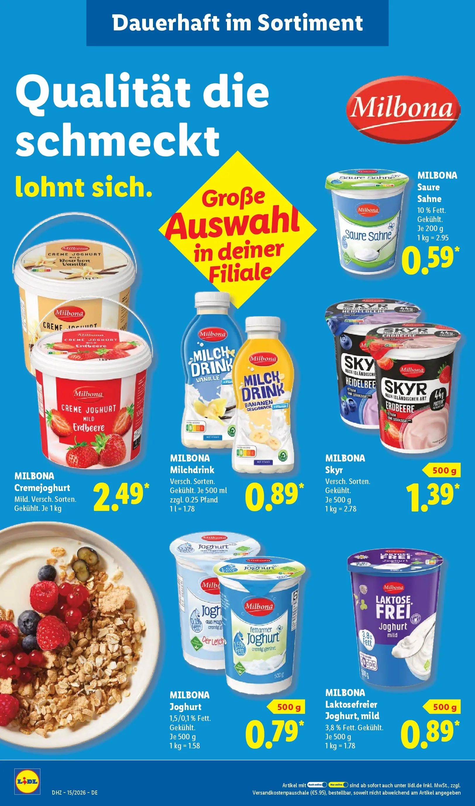 Lidl Prospekt Senftenberg (ab 05.04.2026) zum Blättern » Angebote | Seite: 18 | Produkte: Milch, Joghurt, Skyr, Bourbon