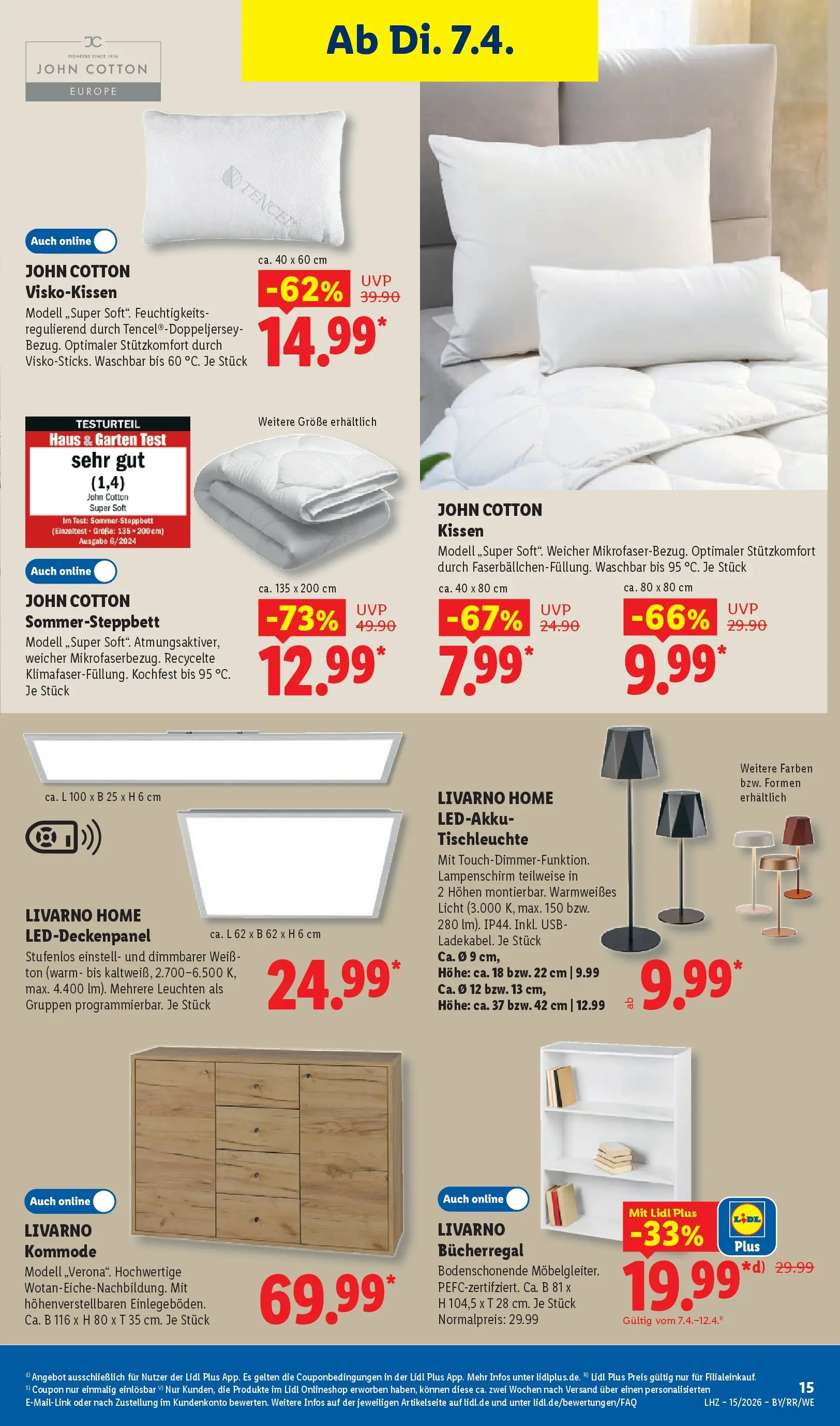 Lidl Prospekt Plettenberg (ab 05.04.2026) zum Blättern » Angebote | Seite: 35 | Produkte: USB, Bücherregal, Kissen, Kommode