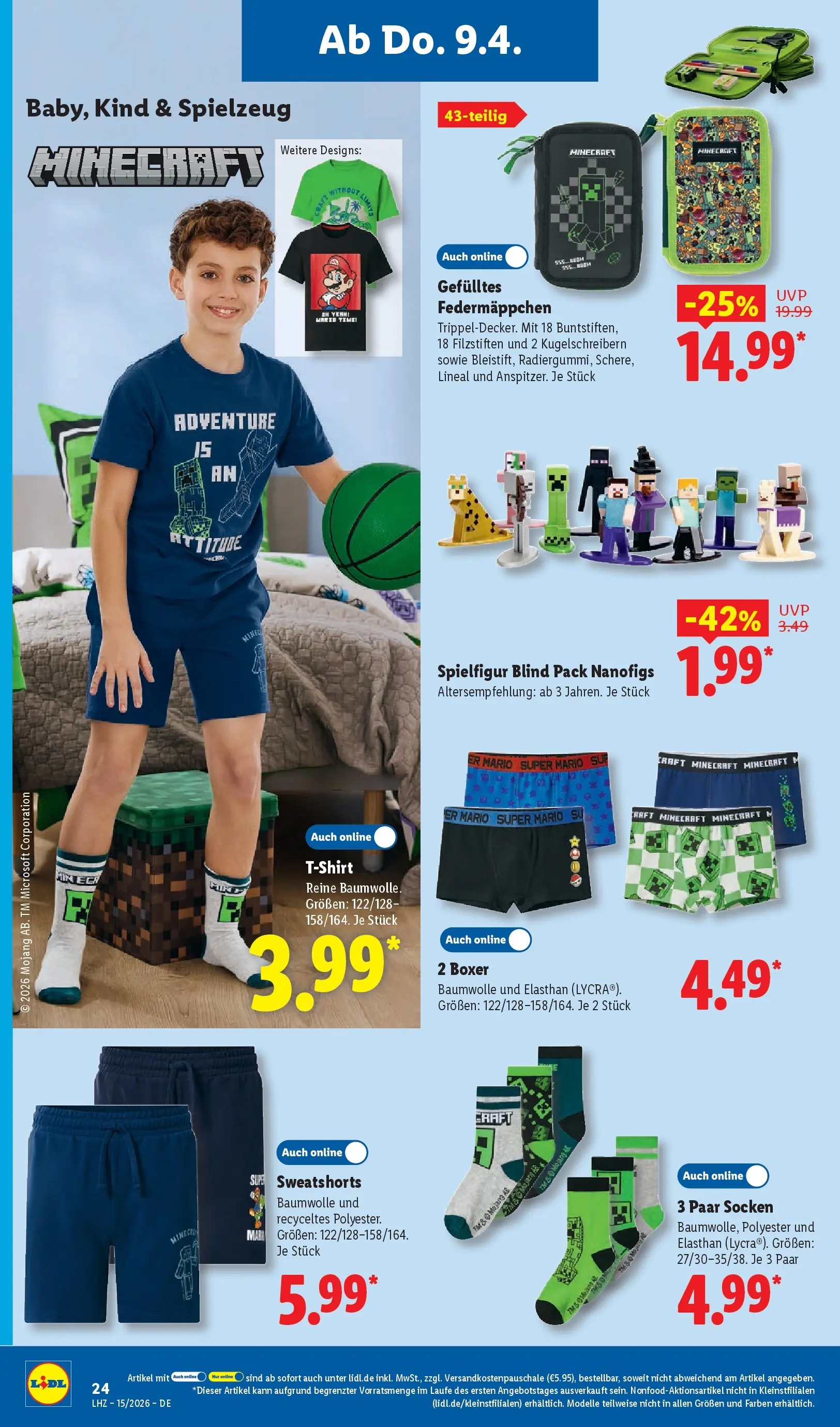 Lidl Prospekt Senftenberg (ab 05.04.2026) zum Blättern » Angebote | Seite: 38 | Produkte: Sweatshorts, Socken, Boxer
