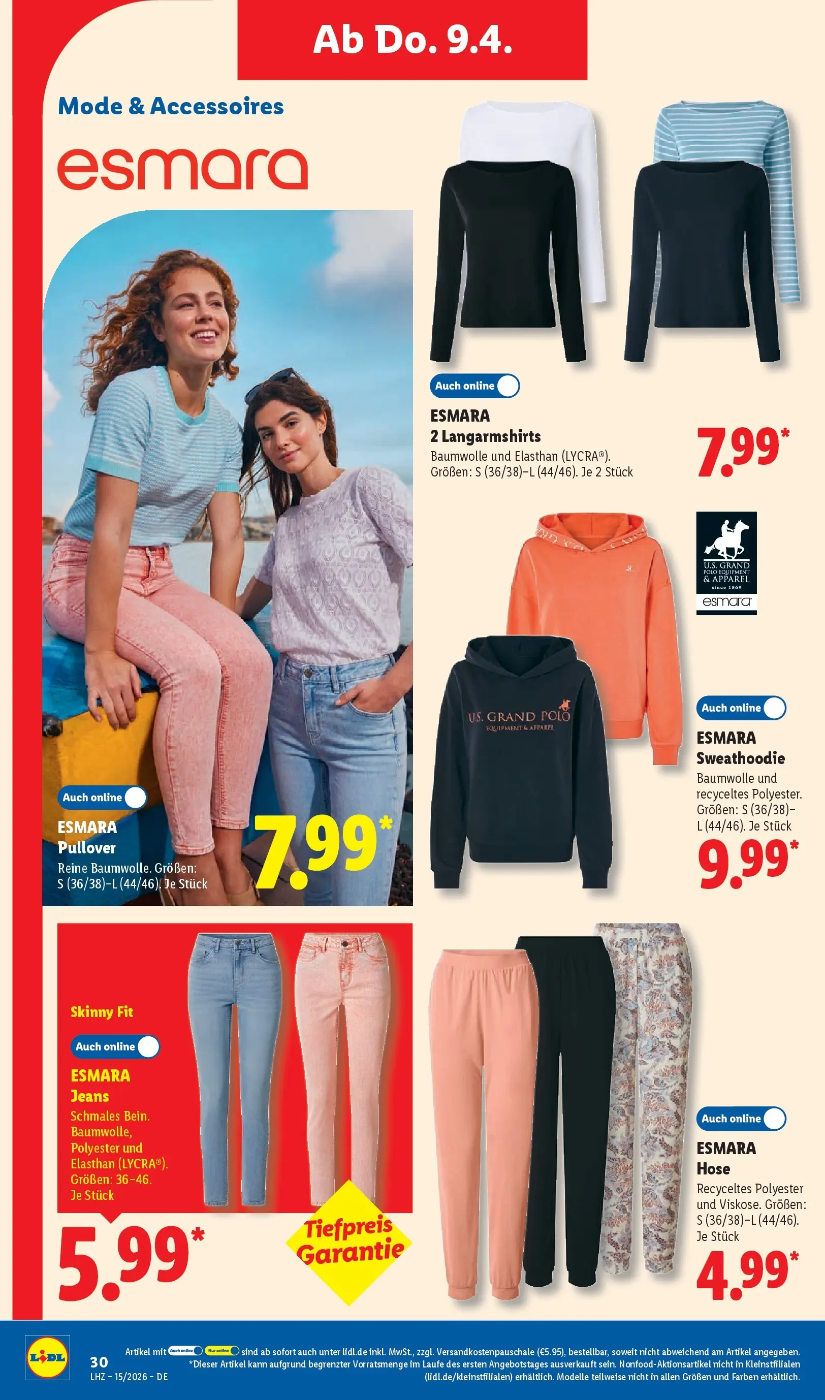 Lidl Prospekt Senftenberg (ab 05.04.2026) zum Blättern » Angebote | Seite: 44 | Produkte: Pullover, Hose, Jeans