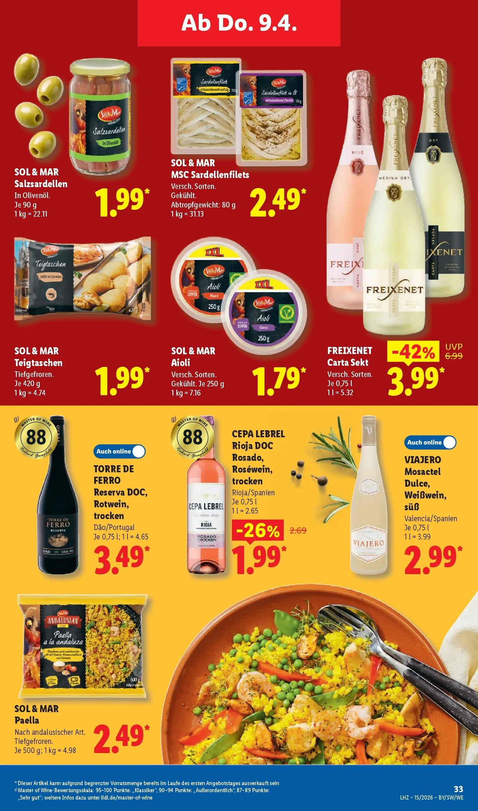 Lidl Prospekt Plettenberg (ab 05.04.2026) zum Blättern » Angebote | Seite: 47 | Produkte: Freixenet, Sekt