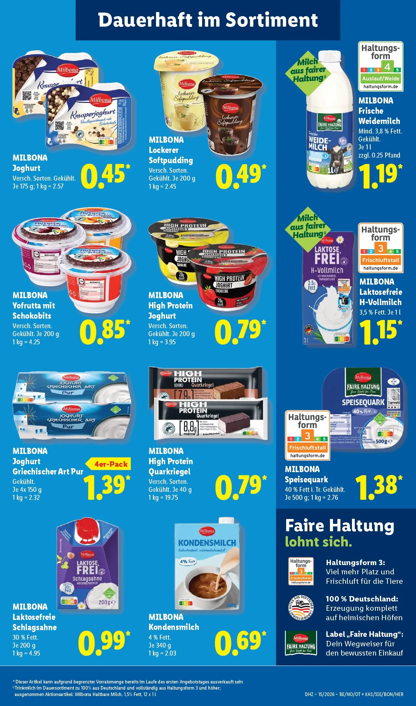 Lidl Prospekt Senftenberg (ab 05.04.2026) zum Blättern » Angebote | Seite: 19 | Produkte: Schlagsahne, Milch, Joghurt, Speisequark