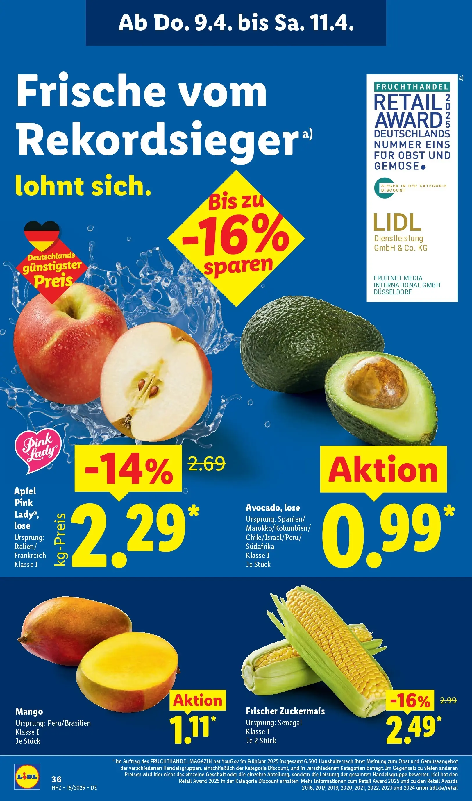 Lidl Prospekt Senftenberg (ab 05.04.2026) zum Blättern » Angebote | Seite: 54 | Produkte: Äpfel, Gemüse, Obst, Mango