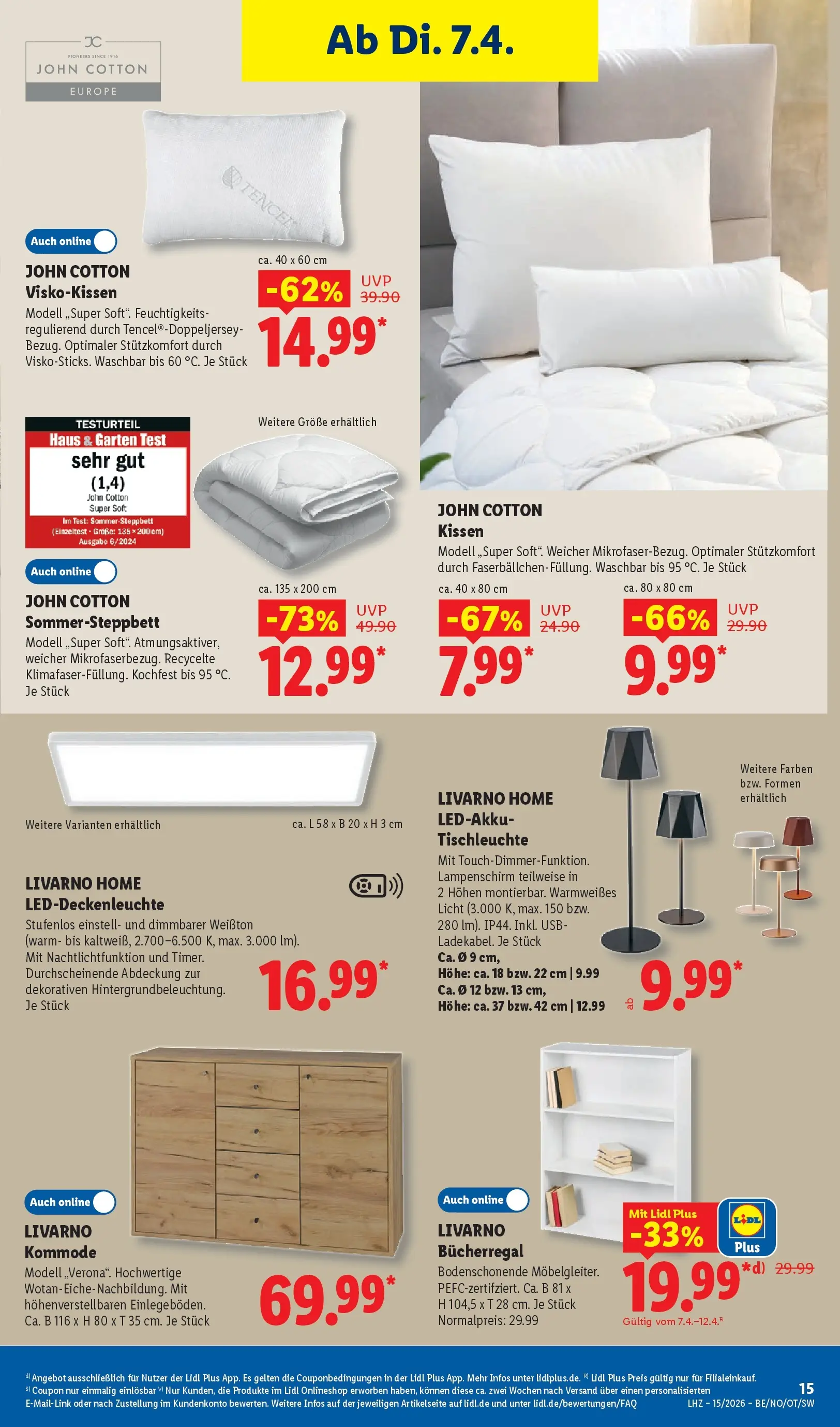 Lidl Prospekt Senftenberg (ab 05.04.2026) zum Blättern » Angebote | Seite: 35 | Produkte: USB, Kissen, Kommode, Lampenschirm