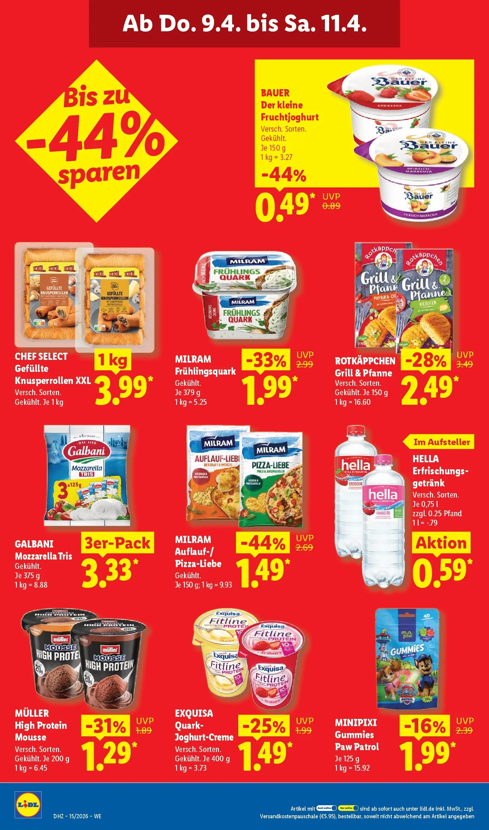 Lidl Prospekt Plettenberg (ab 05.04.2026) zum Blättern » Angebote | Seite: 58 | Produkte: Mozzarella, Exquisa, Hella, Rotkäppchen