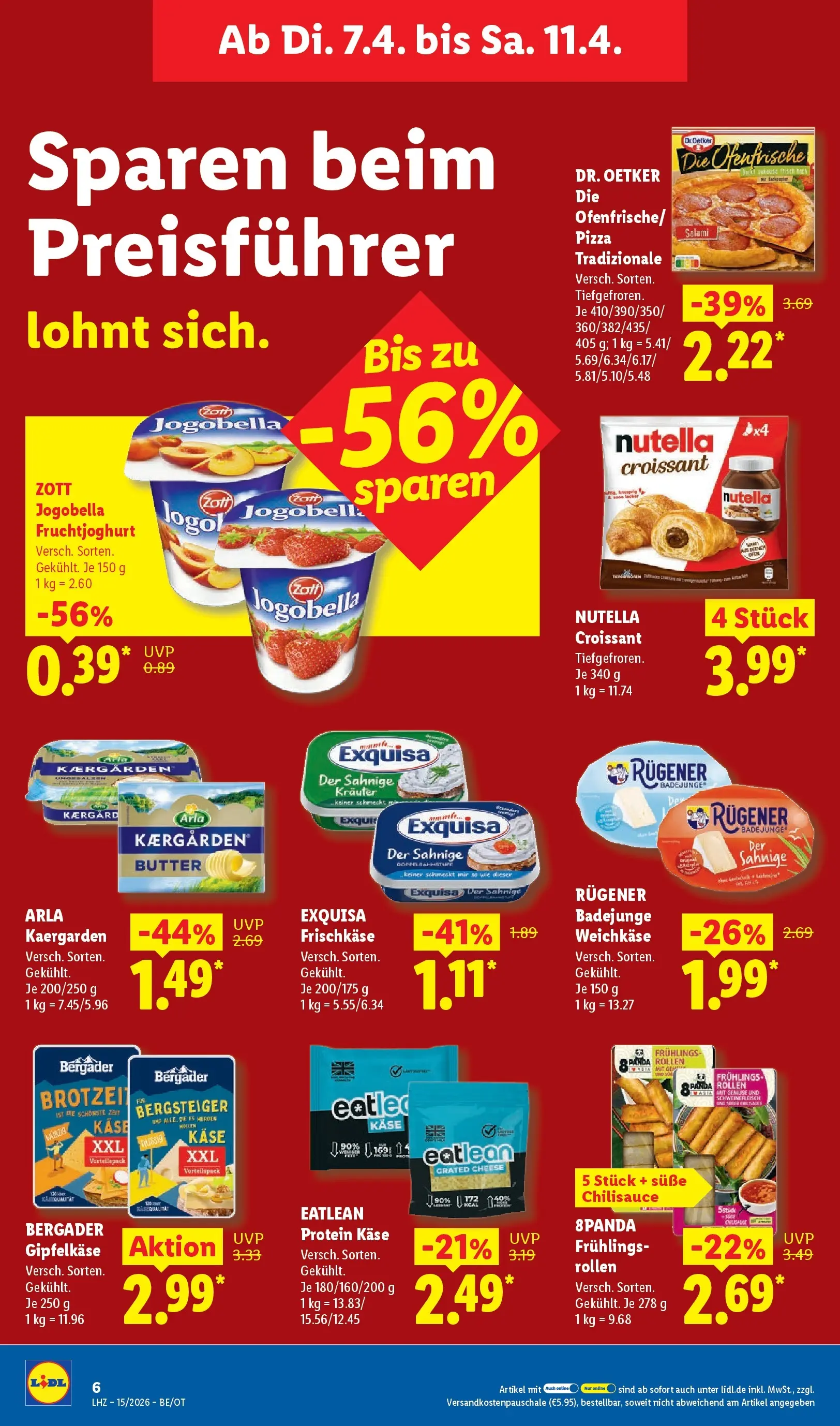 Lidl Prospekt Senftenberg (ab 05.04.2026) zum Blättern » Angebote | Seite: 12 | Produkte: Ofenfrische, Nutella, Salami, Frischkase