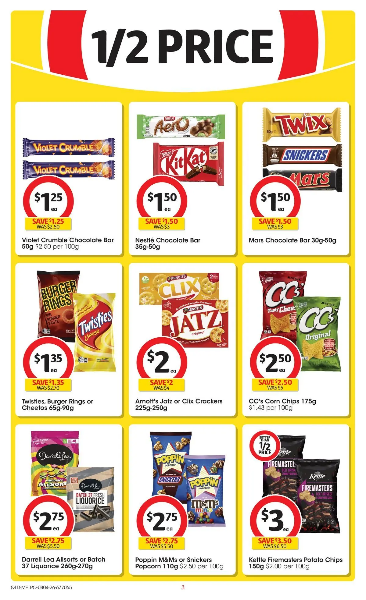 ﻿Coles catalogue valid from 08/04/2026 > Online Australia | Page: 3 | Products: Crackers, Cheese, Beef, Popcorn