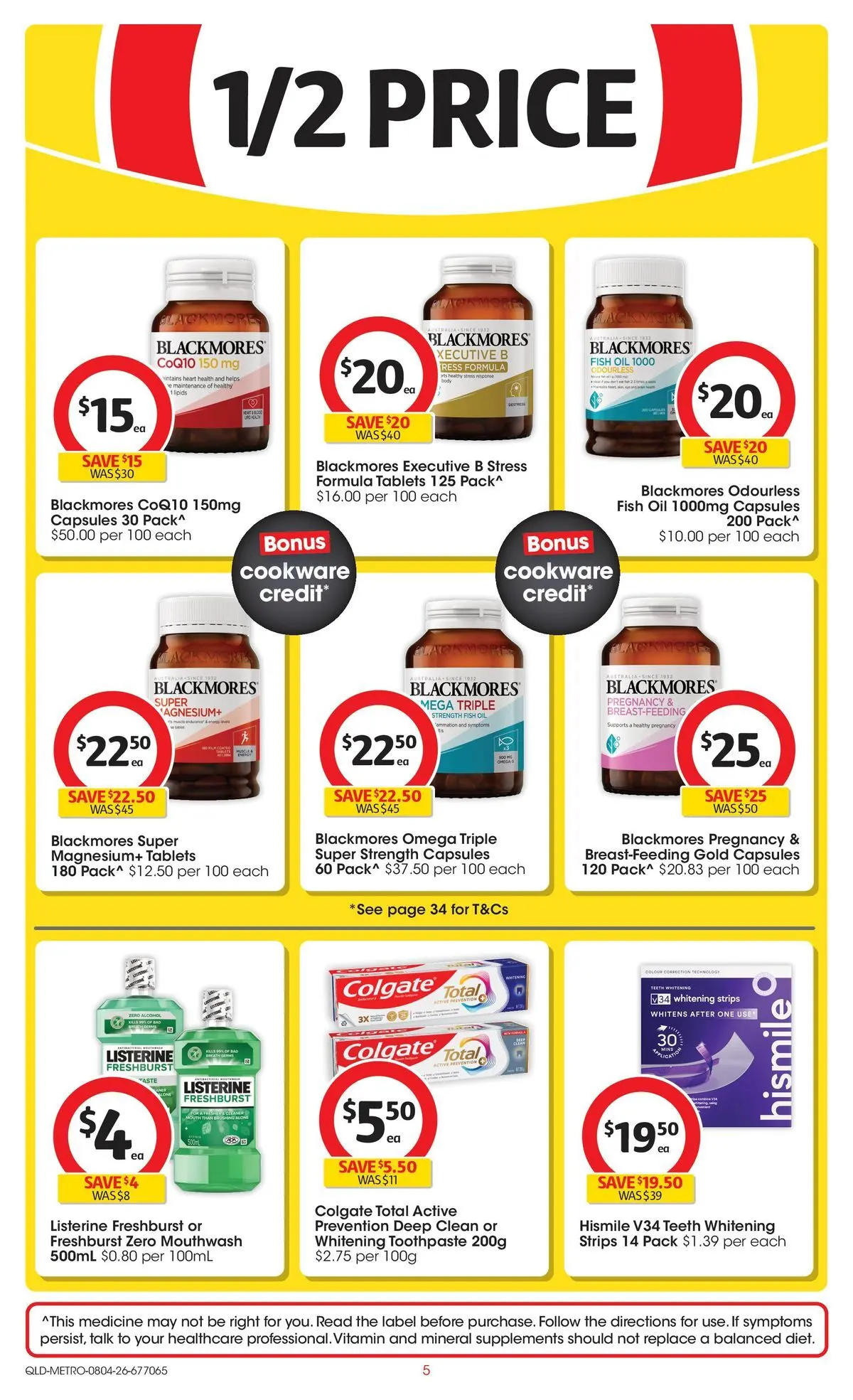 ﻿Coles catalogue valid from 08/04/2026 > Online Australia | Page: 5 | Products: Fish, Mouthwash, Tablets, Vitamin