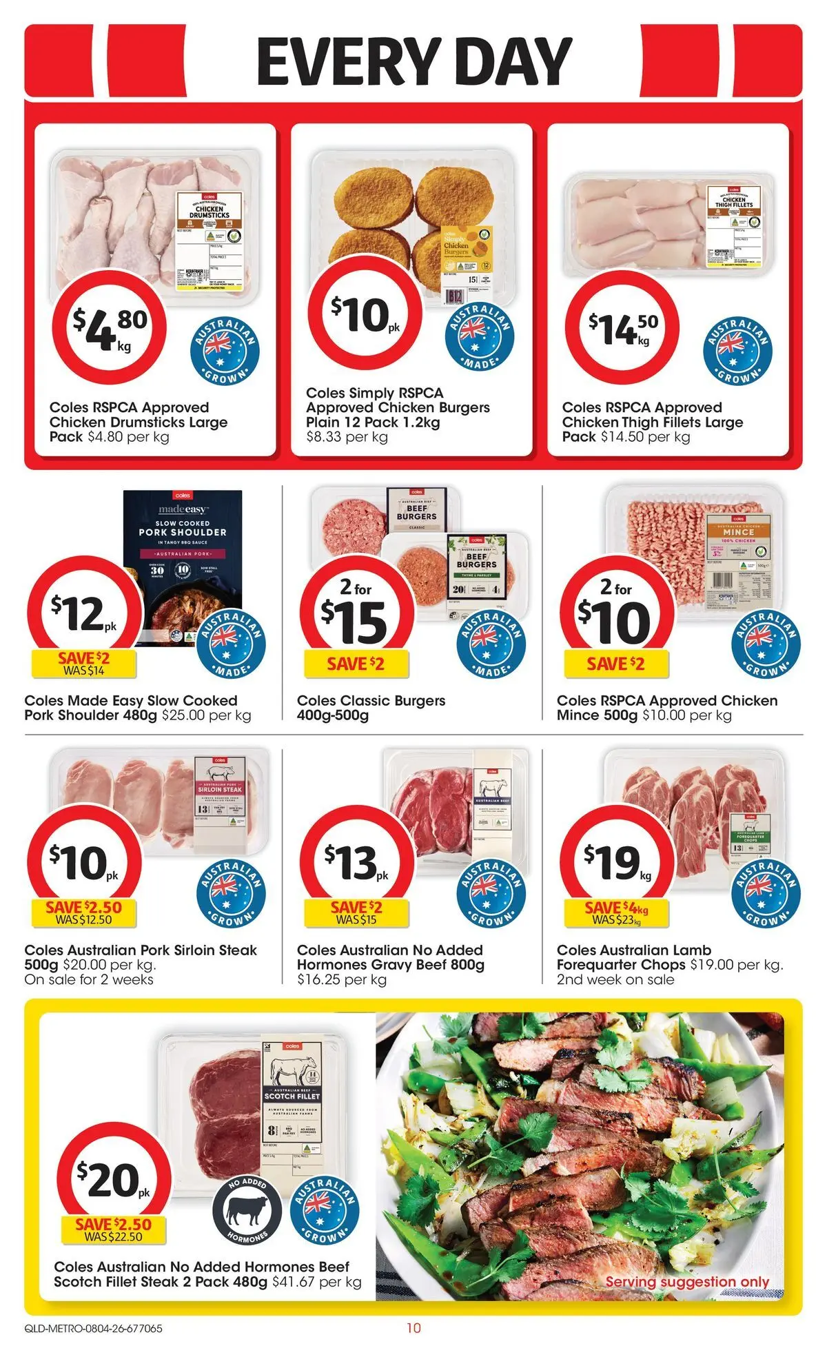 ﻿Coles catalogue valid from 08/04/2026 > Online Australia | Page: 10 | Products: Pork, Beef, Steak, Sauce