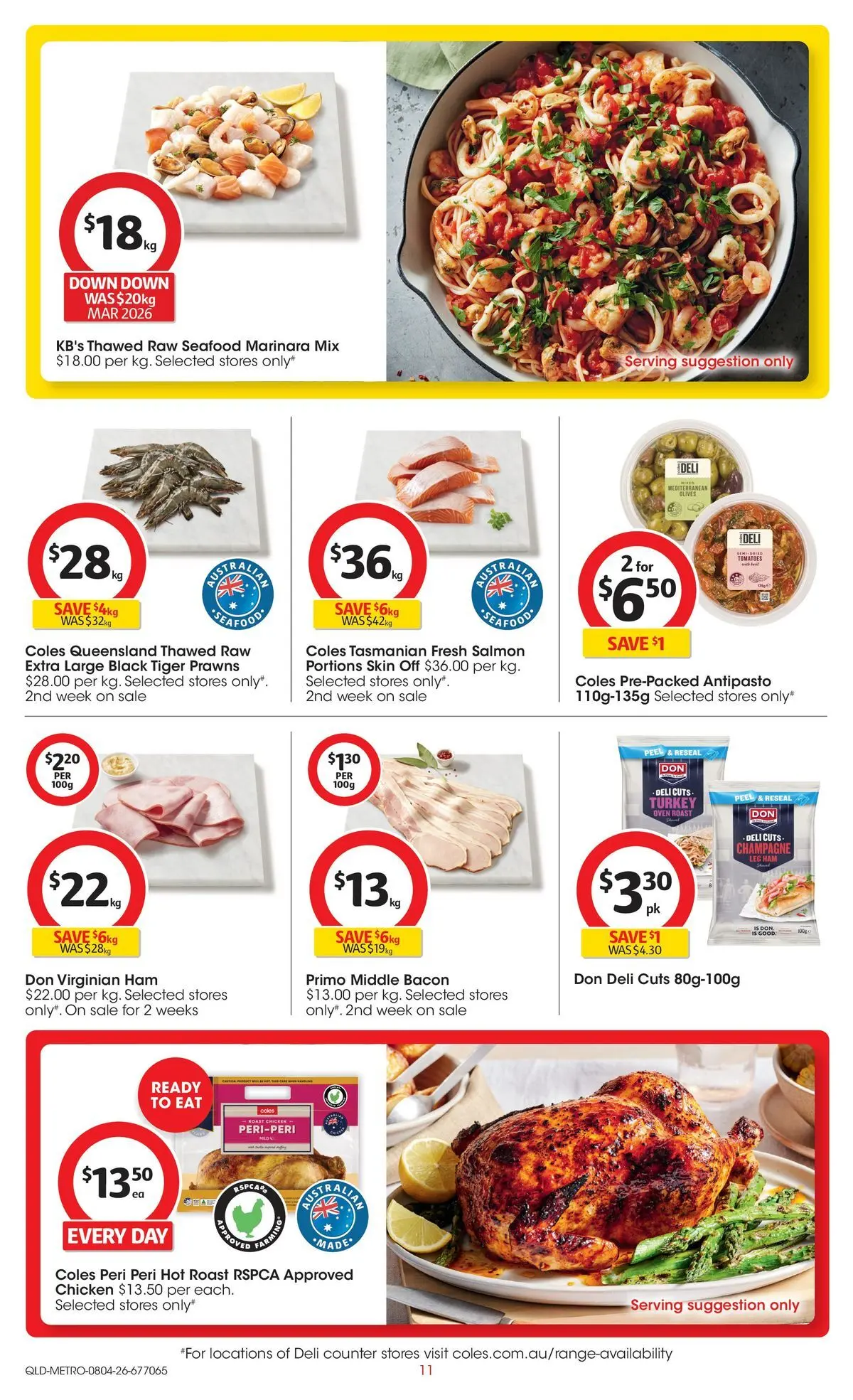 ﻿Coles catalogue valid from 08/04/2026 > Online Australia | Page: 11 | Products: Ham, Chicken, Tomatoes, Oven