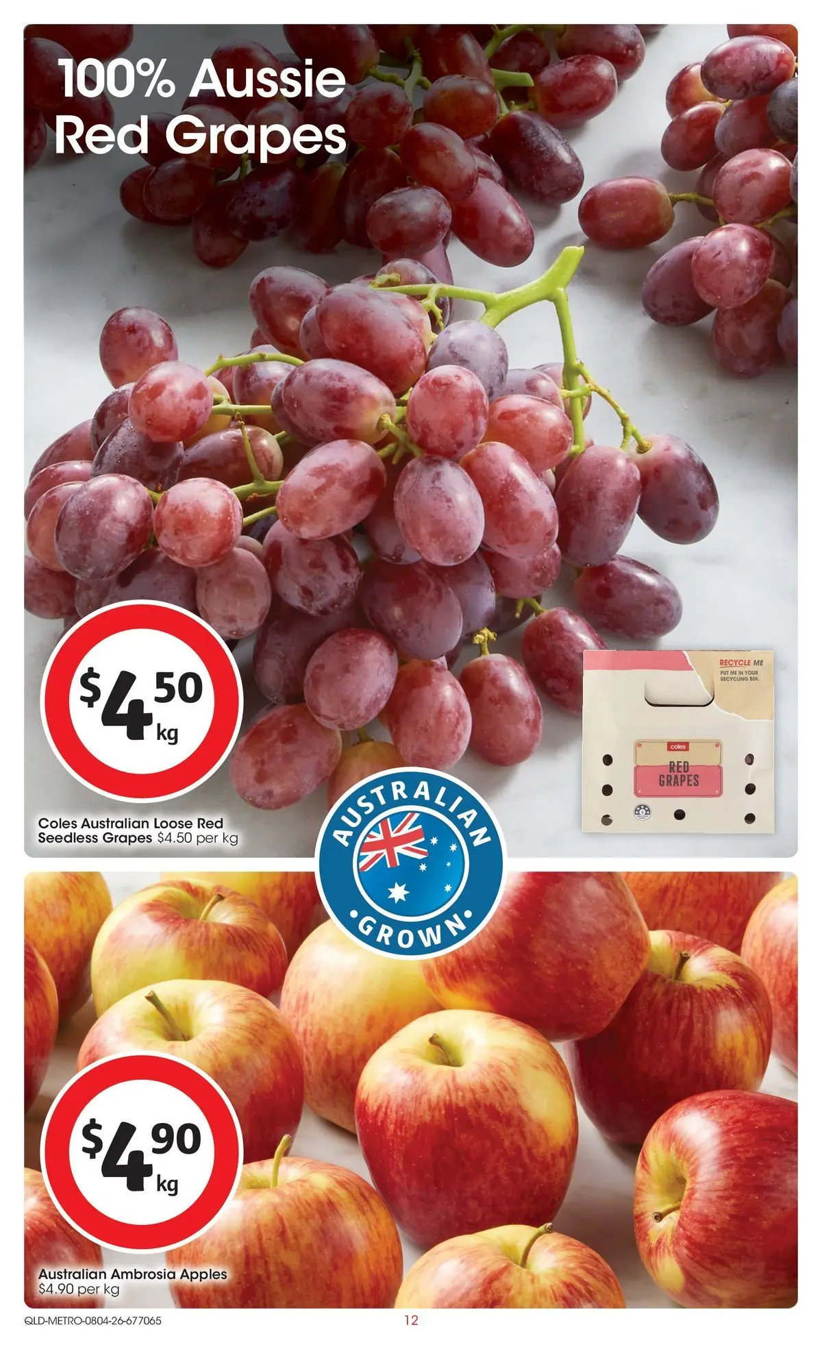 ﻿Coles catalogue valid from 08/04/2026 > Online Australia | Page: 12 | Products: Apples, Grapes
