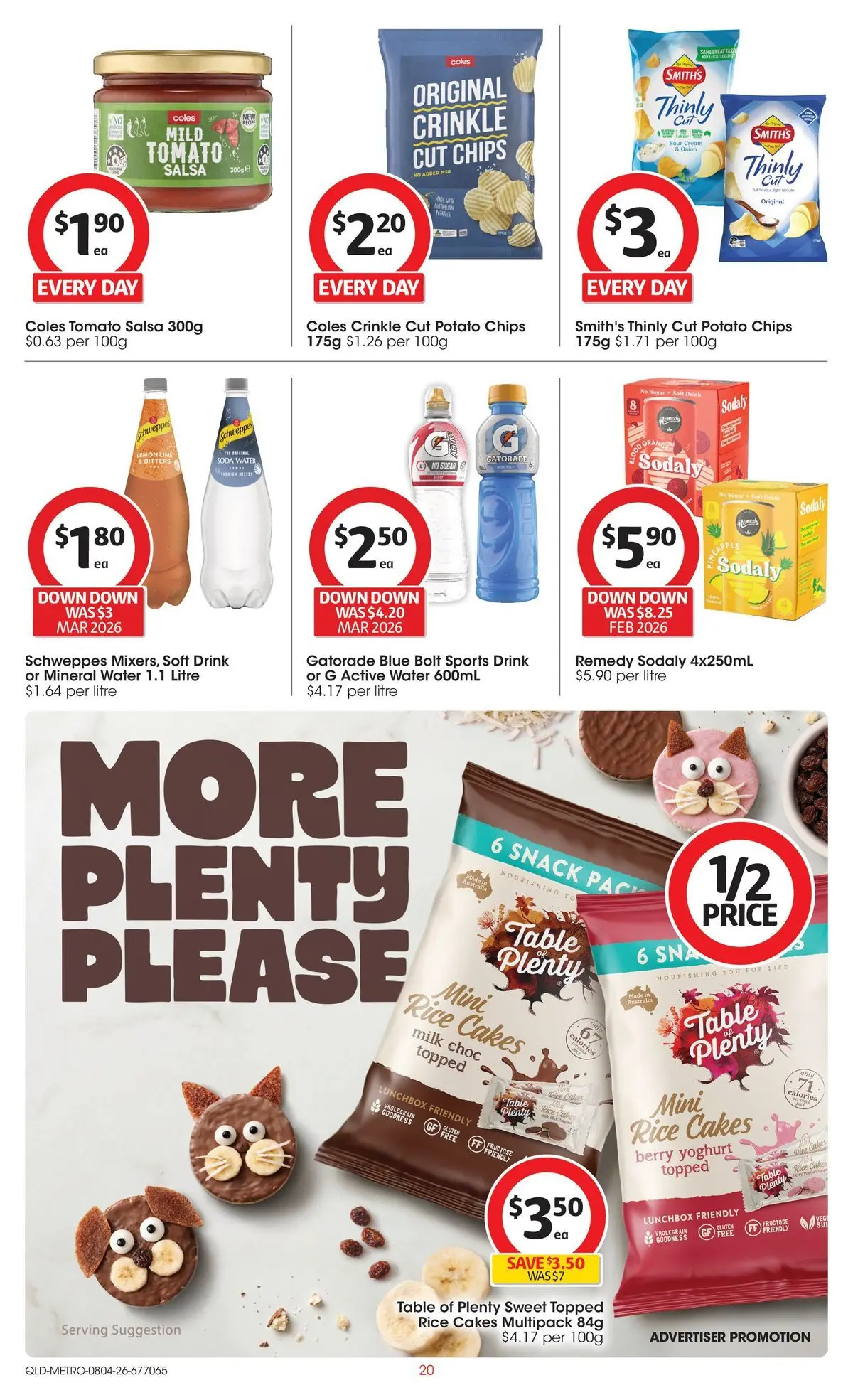 ﻿Coles catalogue valid from 08/04/2026 > Online Australia | Page: 20 | Products: Table, Rice, Sour cream, Chips