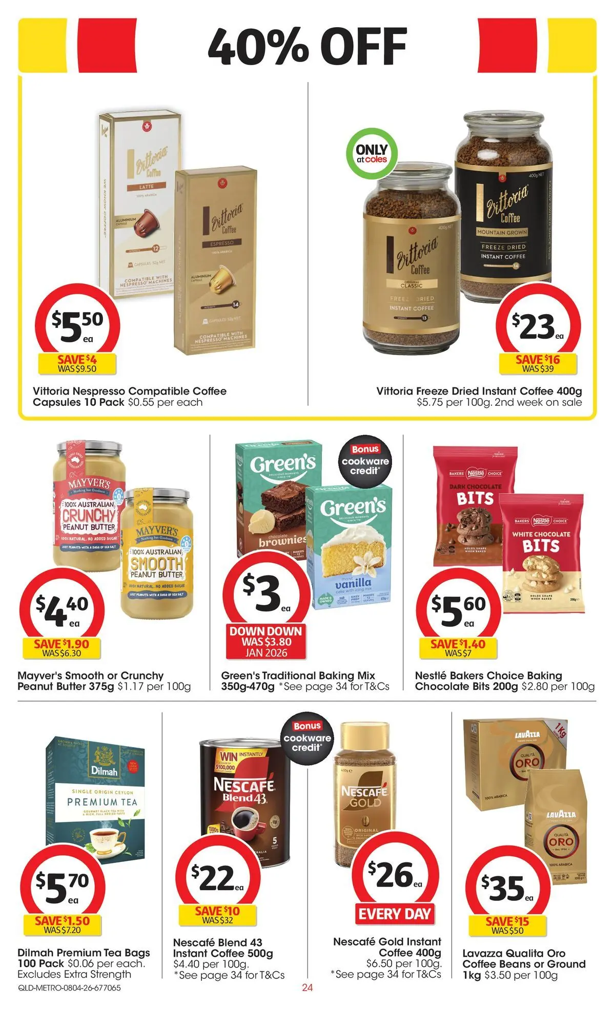 ﻿Coles catalogue valid from 08/04/2026 > Online Australia | Page: 24 | Products: Chocolate, Cookware, Sugar, Nescafe