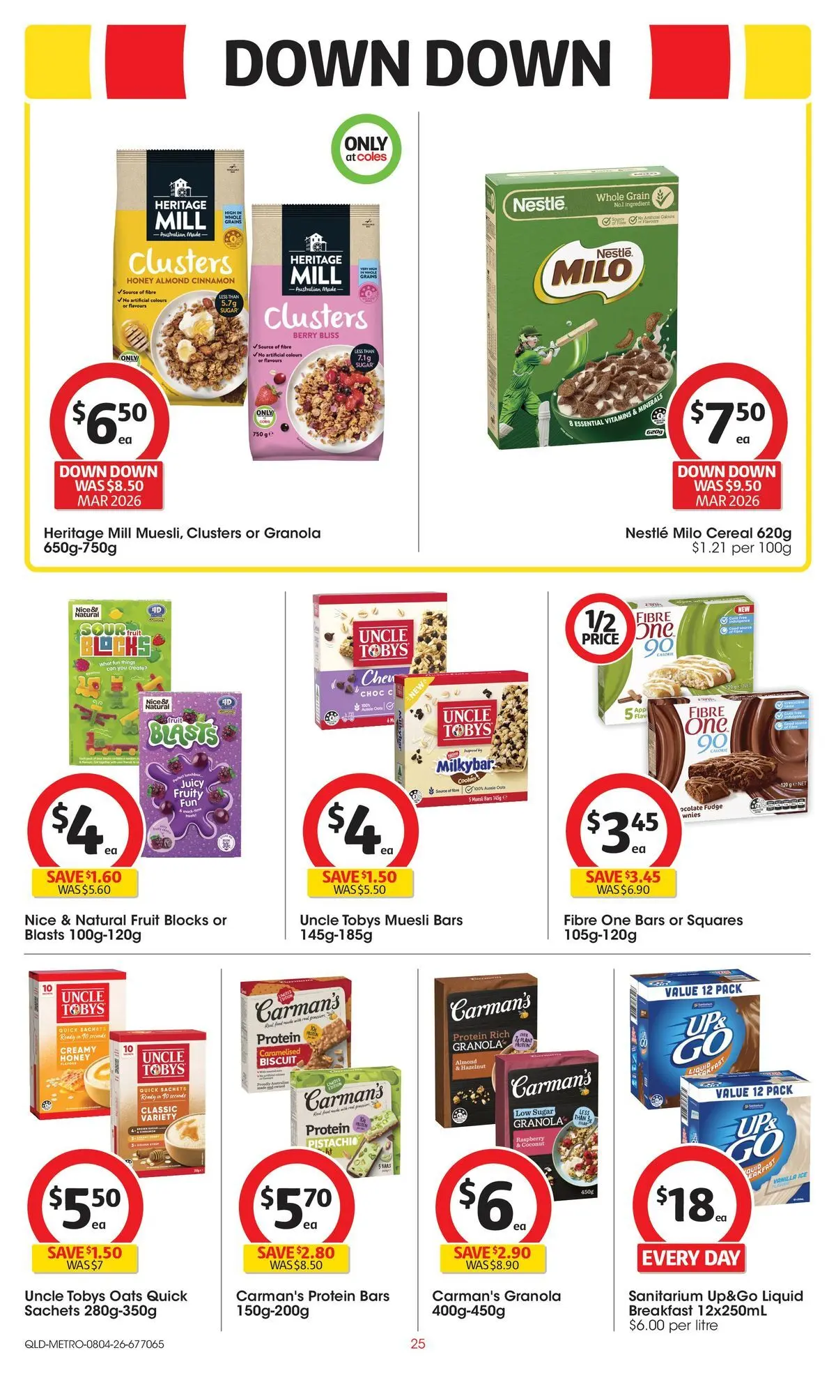 ﻿Coles catalogue valid from 08/04/2026 > Online Australia | Page: 25 | Products: Granola, Oats, Cereal, Sugar