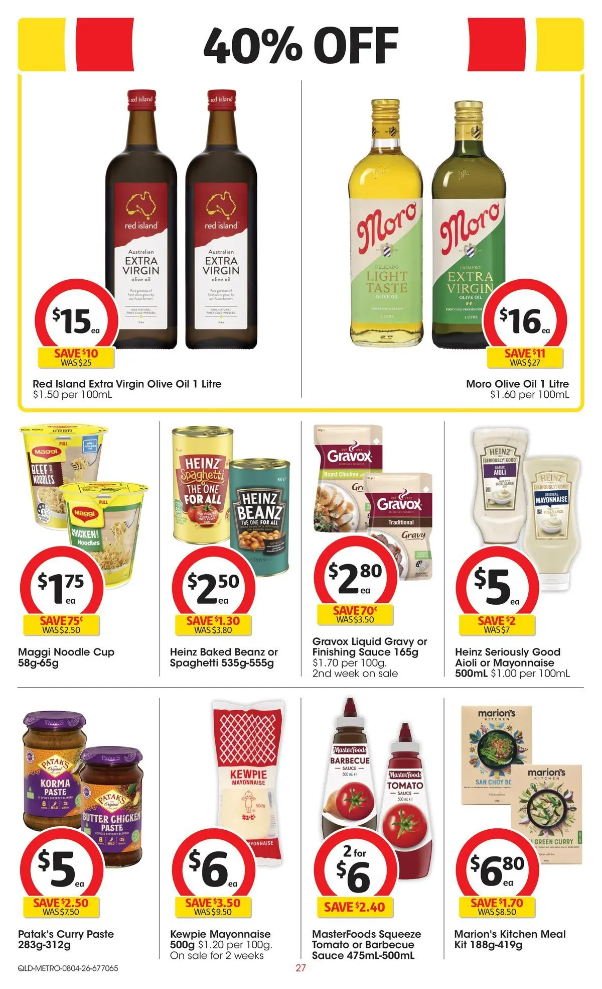 ﻿Coles catalogue valid from 08/04/2026 > Online Australia | Page: 27 | Products: Noodles, Beef, Olive oil, Sauce