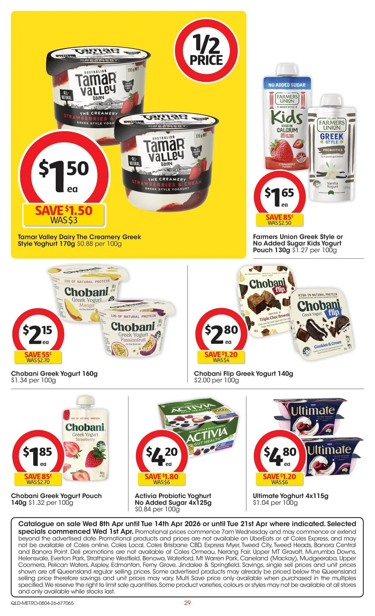 ﻿Coles catalogue valid from 08/04/2026 > Online Australia | Page: 29 | Products: Dairy, Yoghurt, Strawberries, Mango