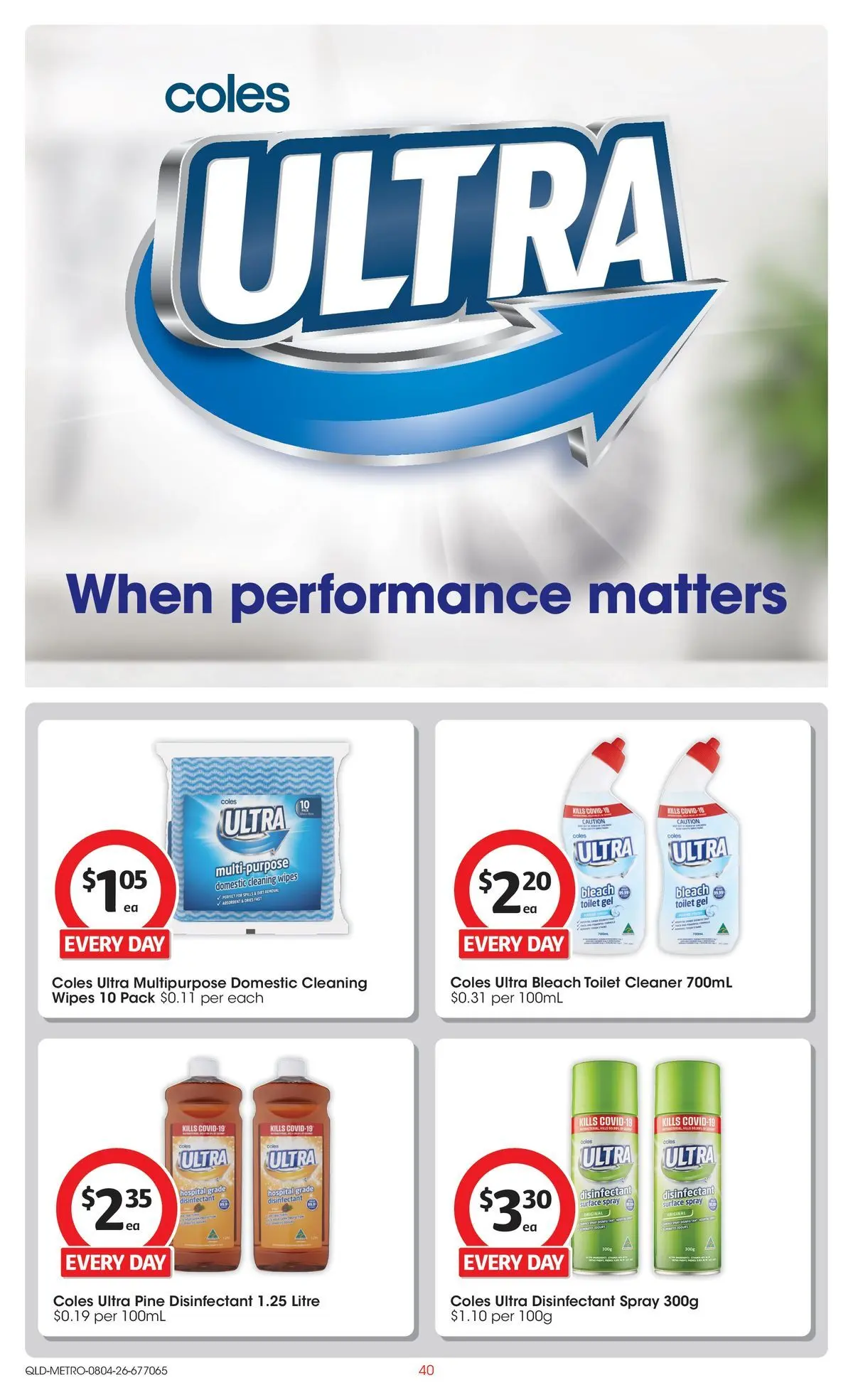 ﻿Coles catalogue valid from 08/04/2026 > Online Australia | Page: 40 | Products: Toilet, Cleaner, Domestic, Multipurpose