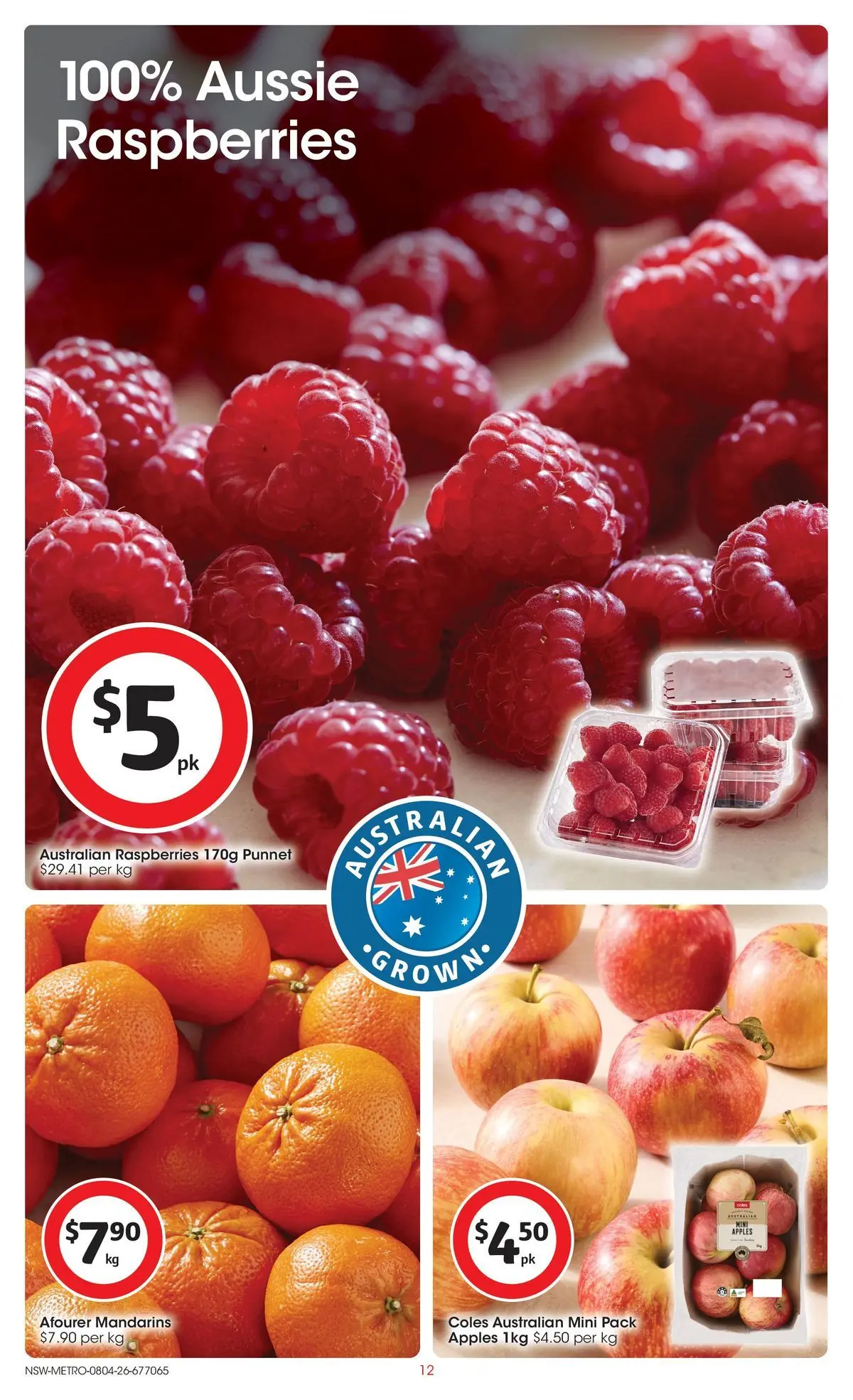 Deals - Coles Catalogue - 8th April - 07/04/2026 > weekly / monthly specials | Page: 12 | Products: Apples, Mandarins