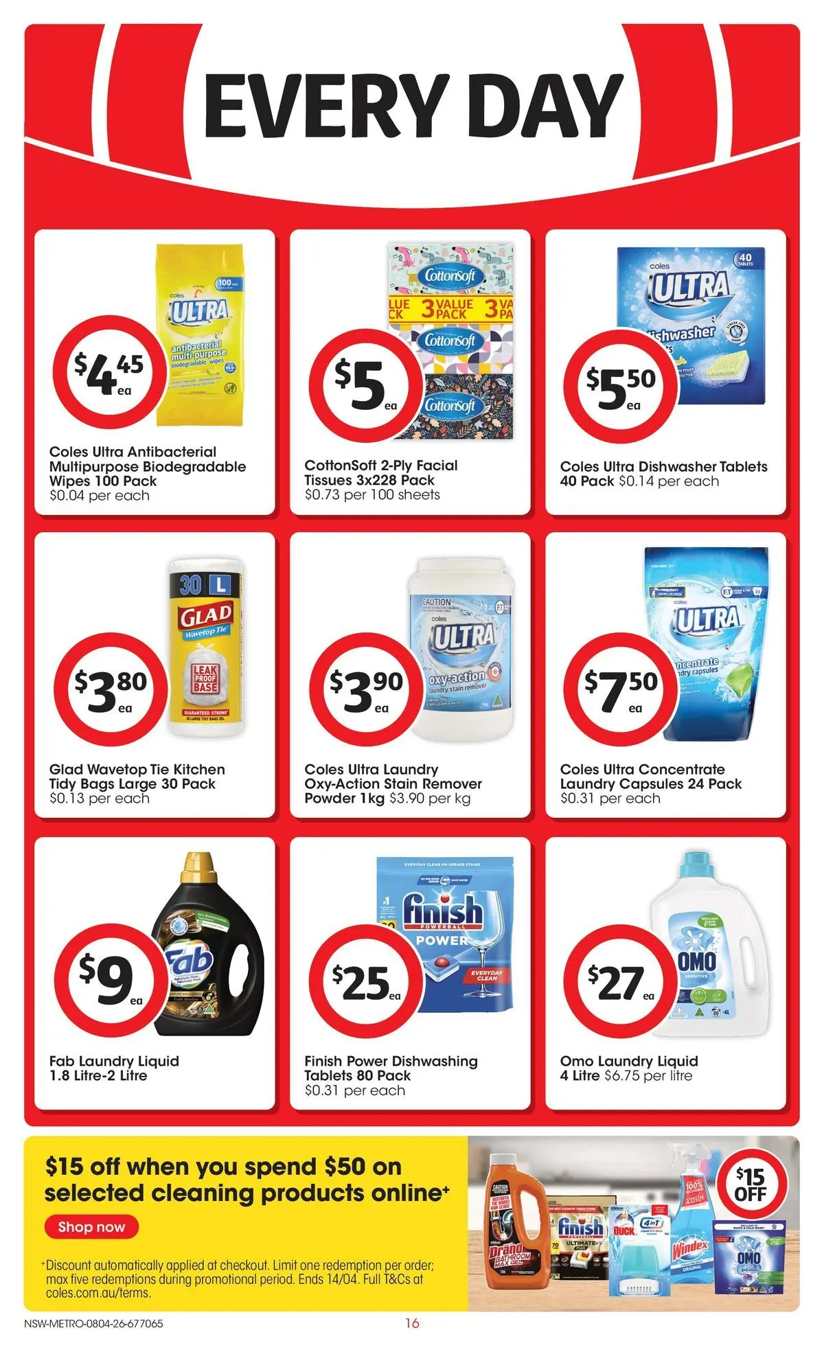 Deals - Coles Catalogue - 8th April - 07/04/2026 > weekly / monthly specials | Page: 16 | Products: Tie, Multipurpose, Dishwasher, Bathroom