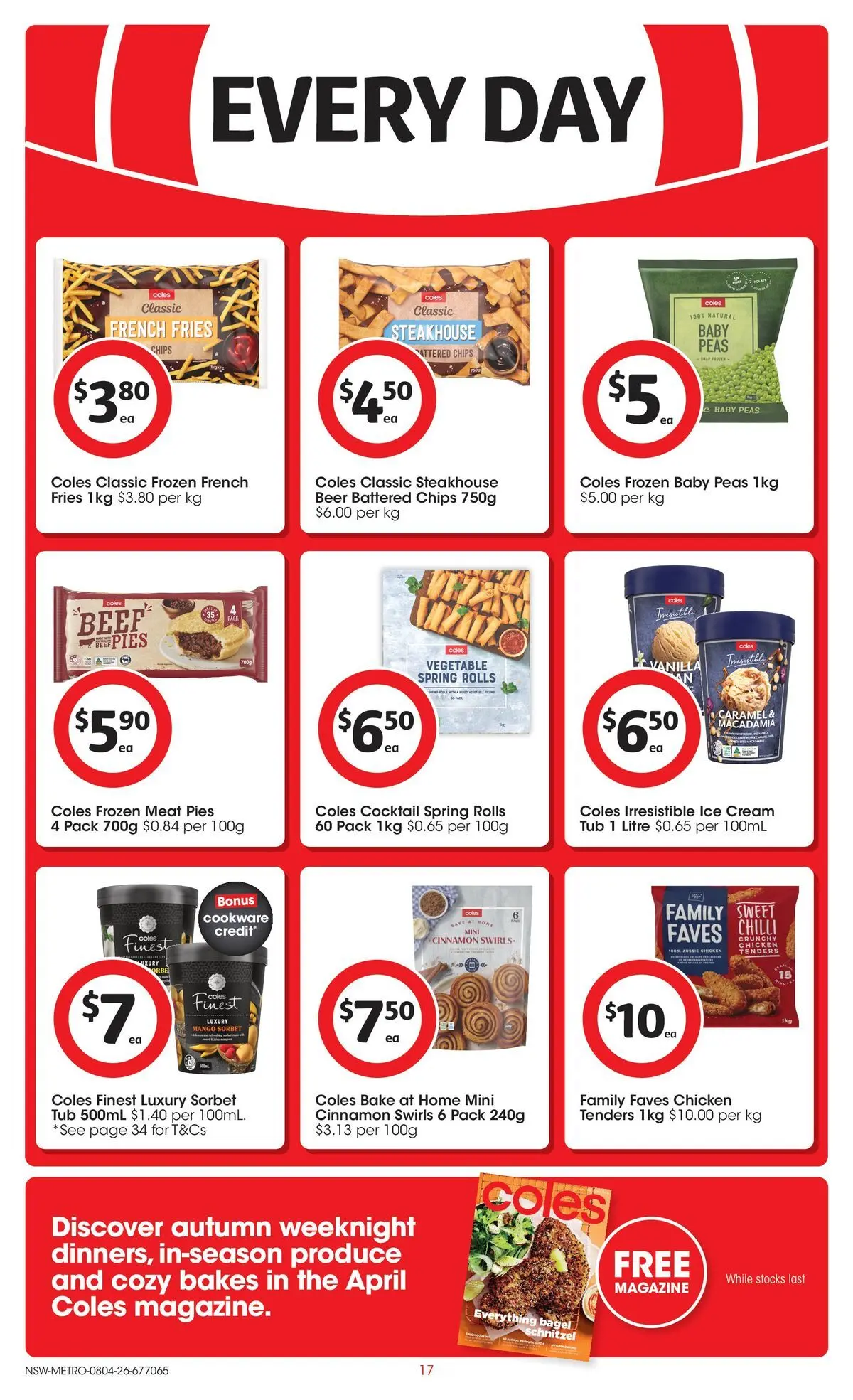 Deals - Coles Catalogue - 8th April - 07/04/2026 > weekly / monthly specials | Page: 17 | Products: Chicken, Cookware, Chips, Pies