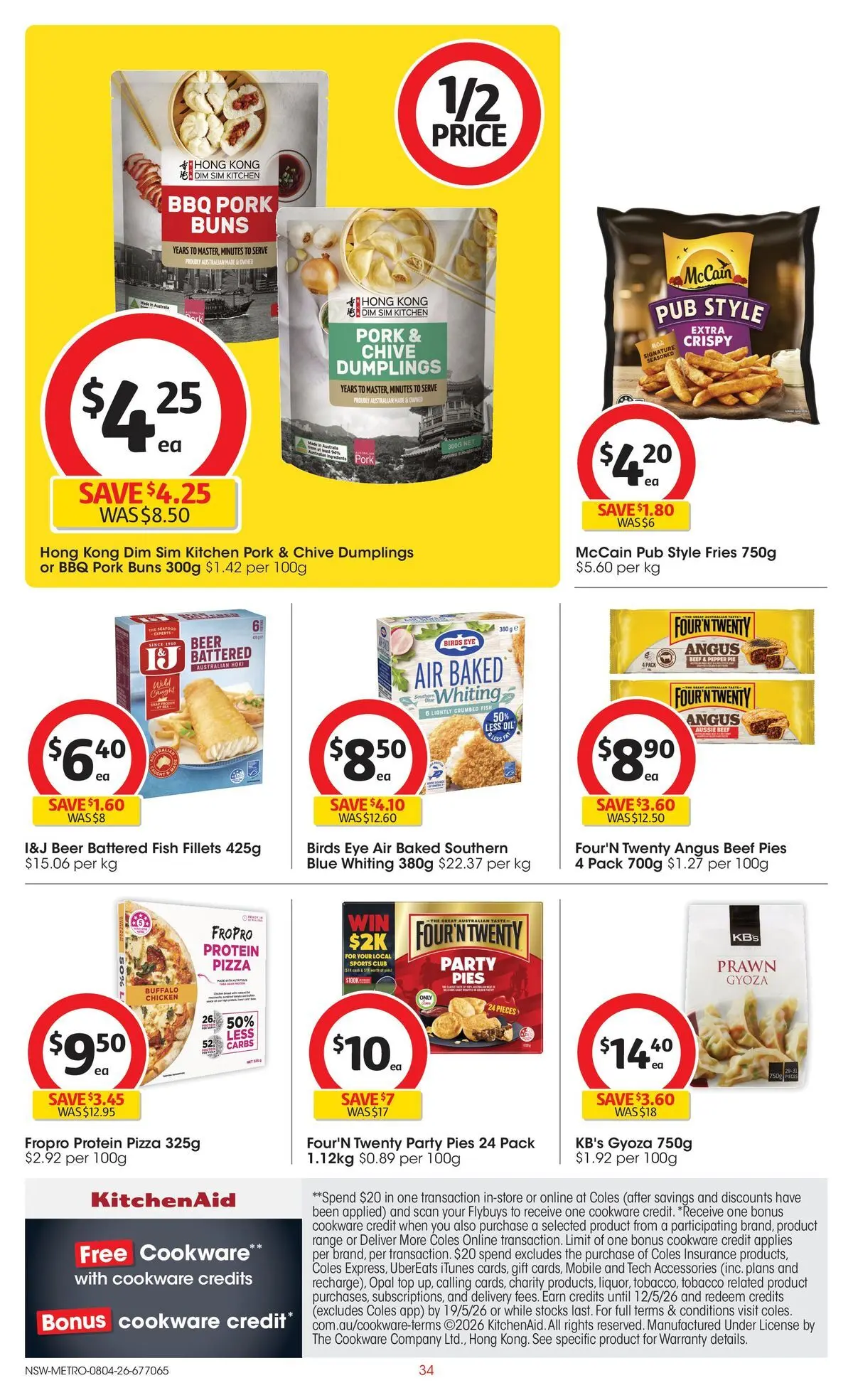 Deals - Coles Catalogue - 8th April - 07/04/2026 > weekly / monthly specials | Page: 34 | Products: Pizza, Fish, Beef, Opal