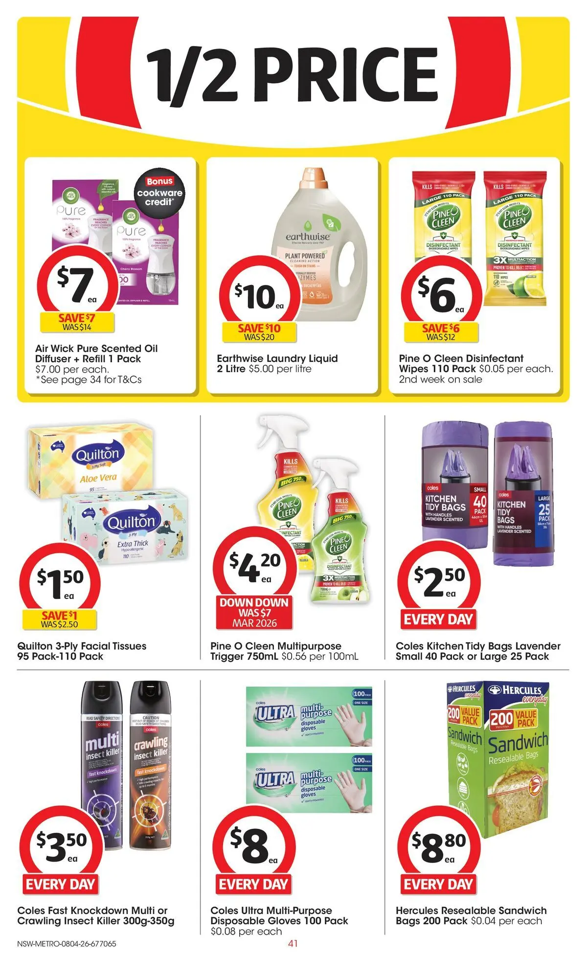 Deals - Coles Catalogue - 8th April - 07/04/2026 > weekly / monthly specials | Page: 41 | Products: Oil, Cookware, Laundry, Multipurpose