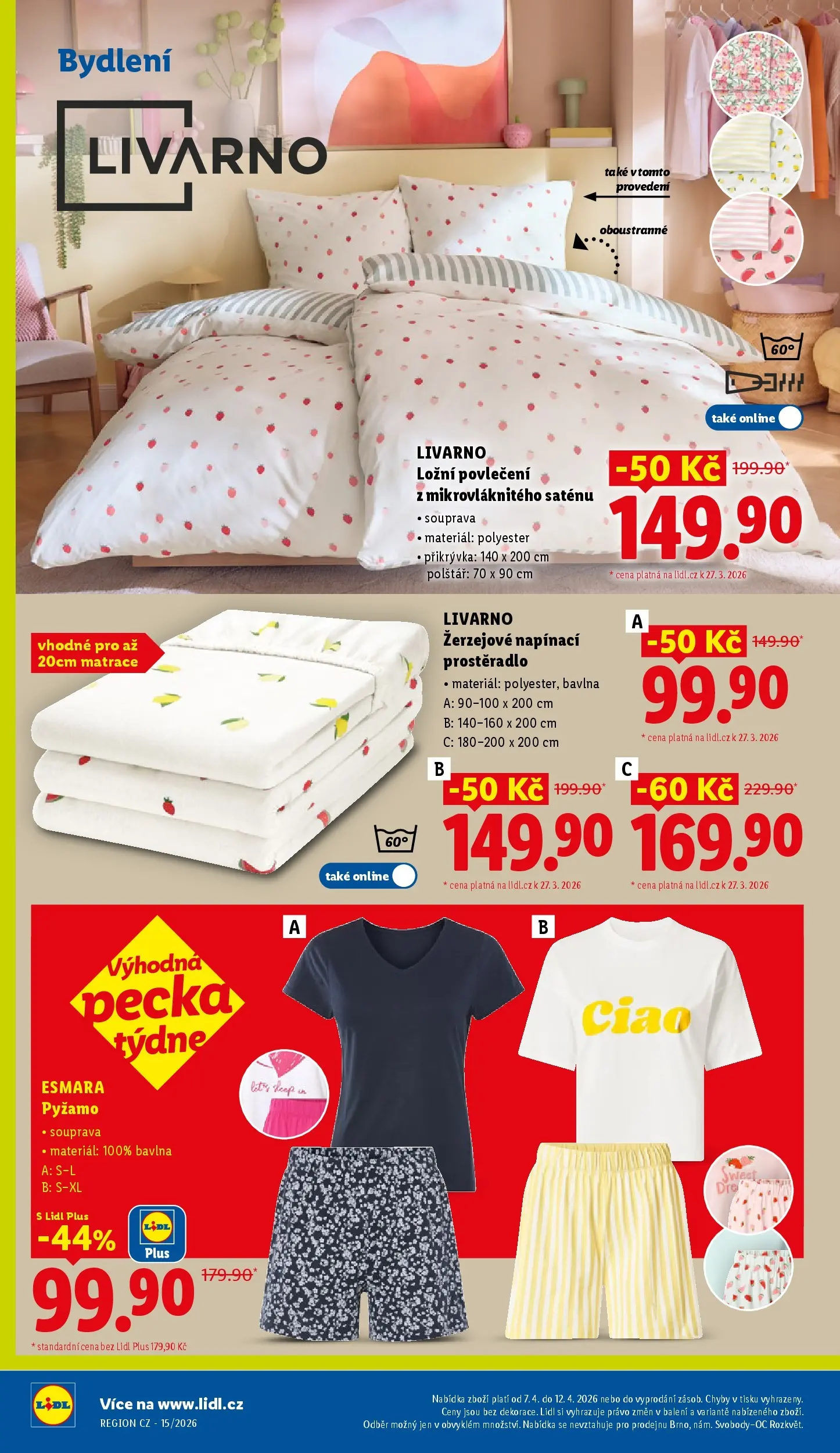 Lidl leták od 06.04.2026 - Nový akční leták | Strana: 26 | Produkty: Povlečení, Matrace, Polštář, Prostěradlo