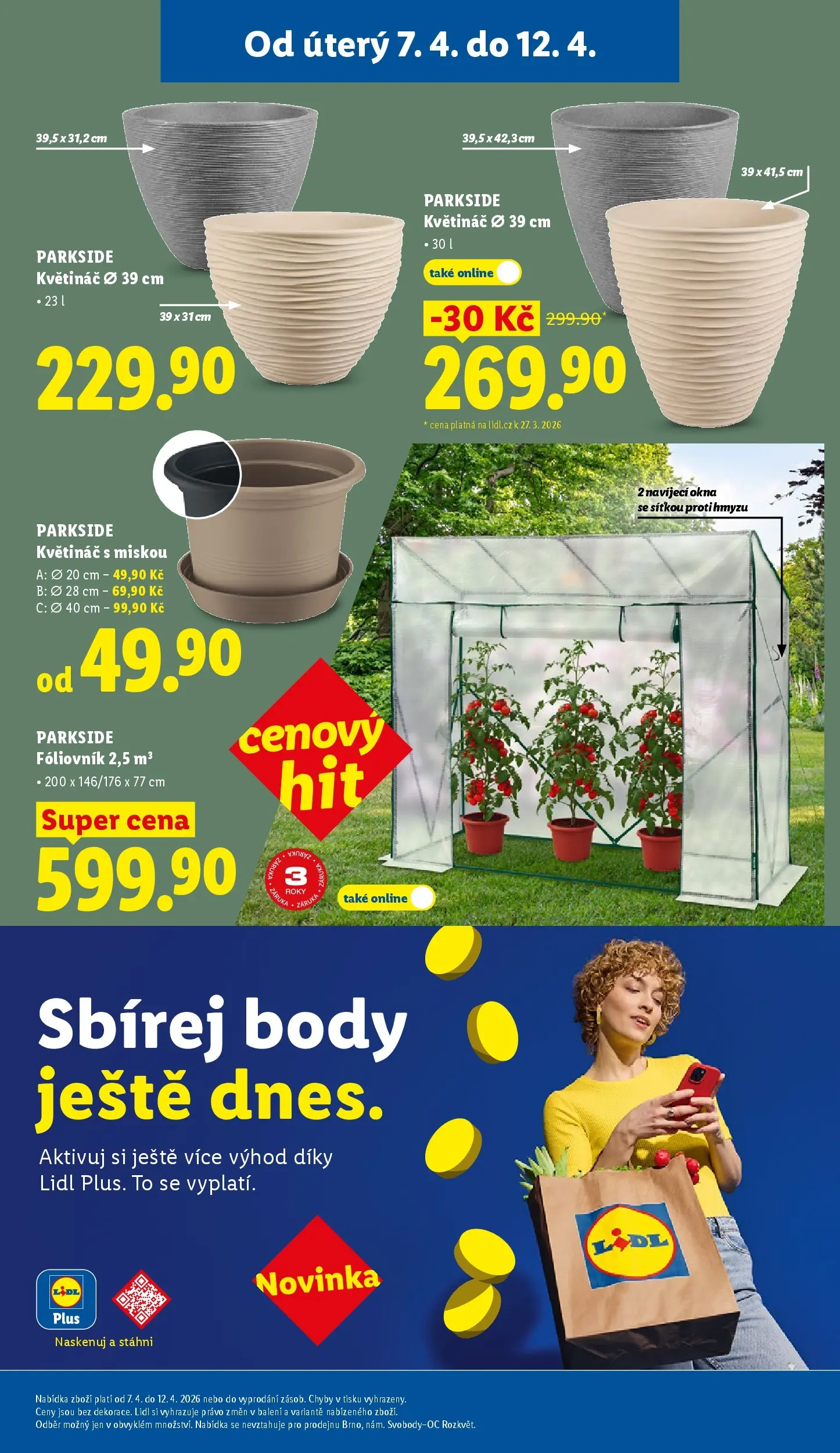 Lidl leták od 06.04.2026 - Nový akční leták | Strana: 31 | Produkty: Parkside, Fóliovník, Květináč, Body