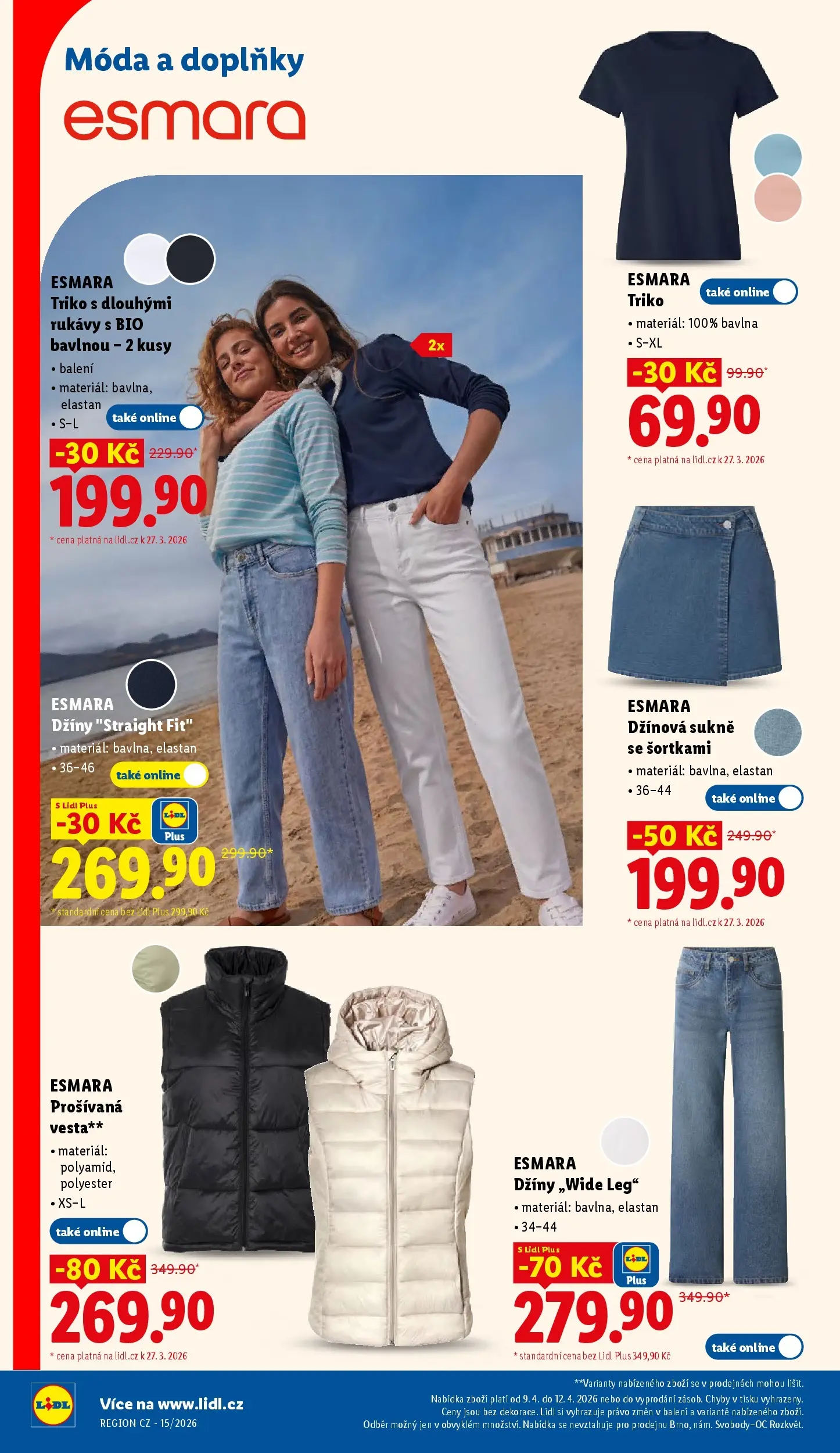 Lidl leták od 06.04.2026 - Nový akční leták | Strana: 24 | Produkty: Sukně, Vesta, Džíny
