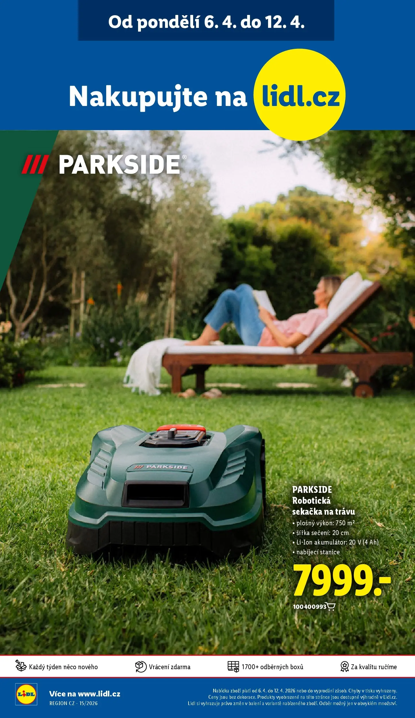 Lidl leták od 06.04.2026 - Nový akční leták | Strana: 36 | Produkty: Parkside, Sekačka