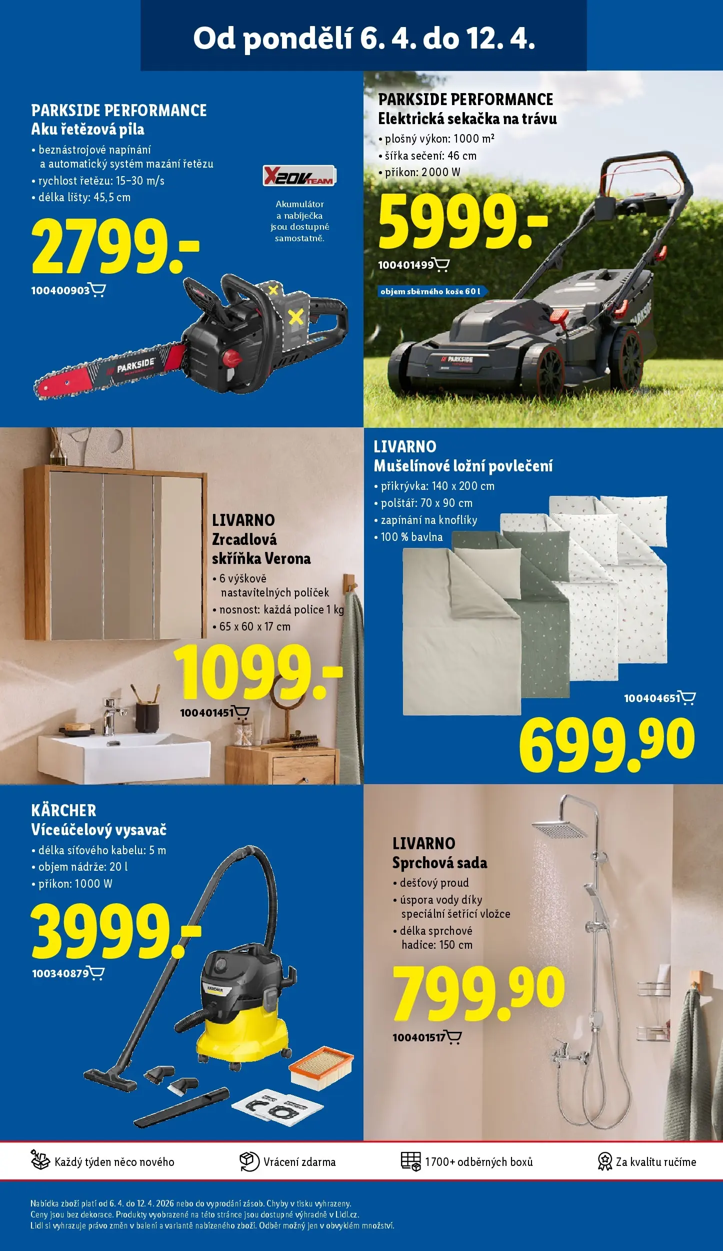 Lidl leták od 06.04.2026 - Nový akční leták | Strana: 37 | Produkty: Vysavač, Sekačka, Polštář, Skříňka