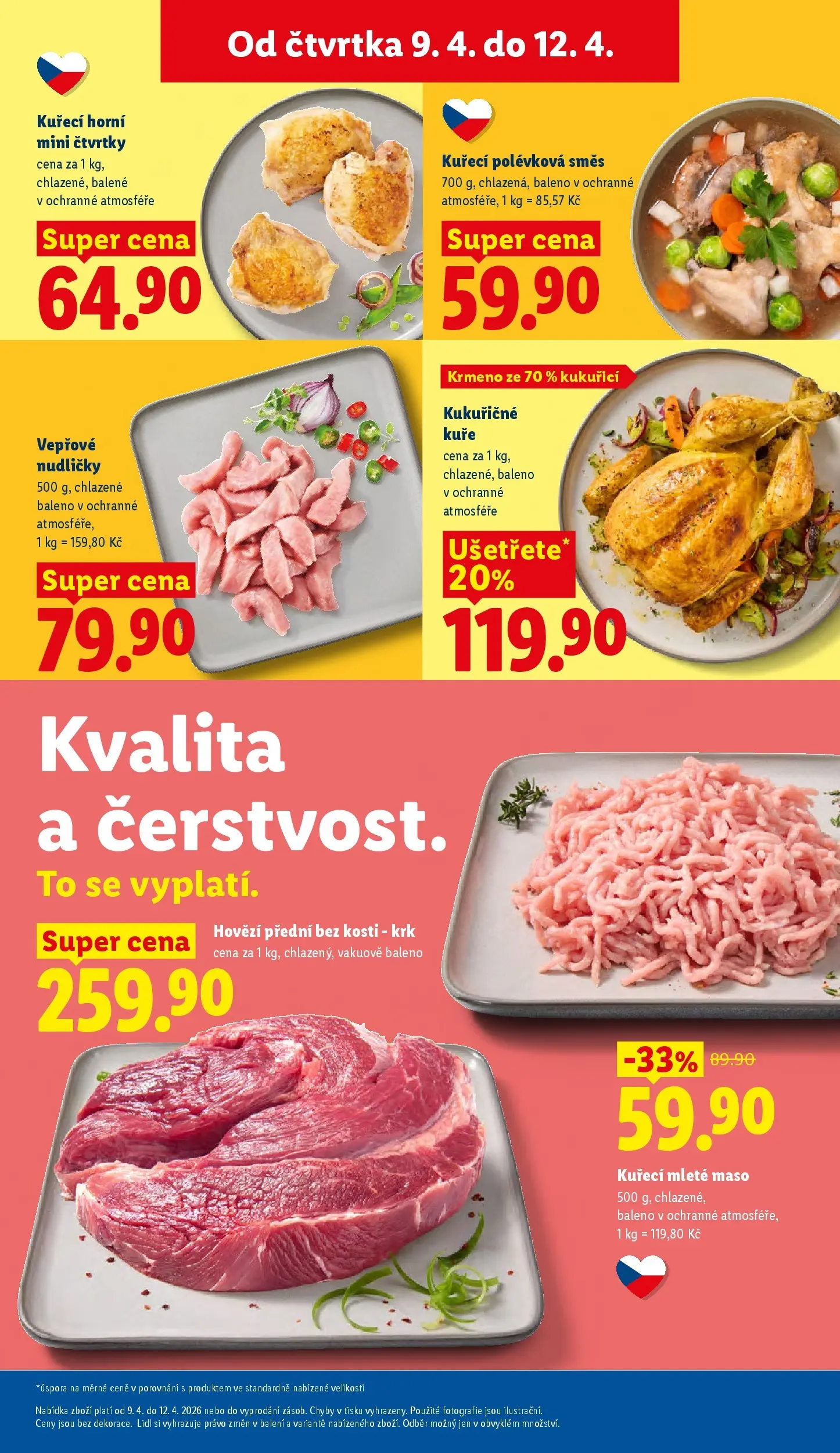 Lidl leták od 08.04.2026 - Nový akční leták | Strana: 11 | Produkty: Hovězí, Kuřecí mleté maso, Mleté maso, Maso