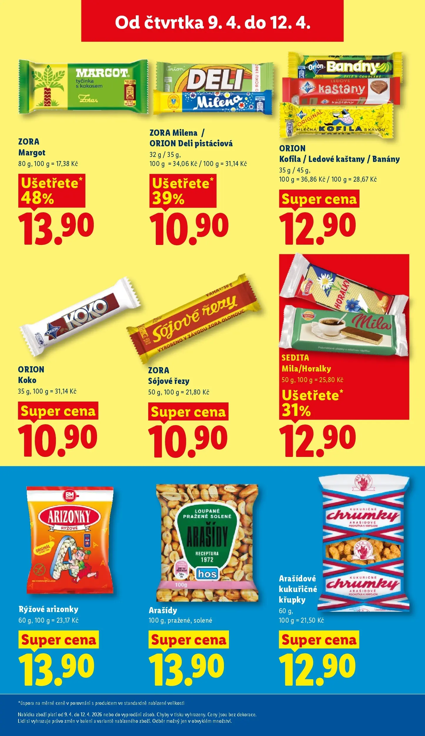 Lidl leták od 08.04.2026 - Nový akční leták | Strana: 15 | Produkty: Arašídy, Ledové kaštany, Křupky, Mila