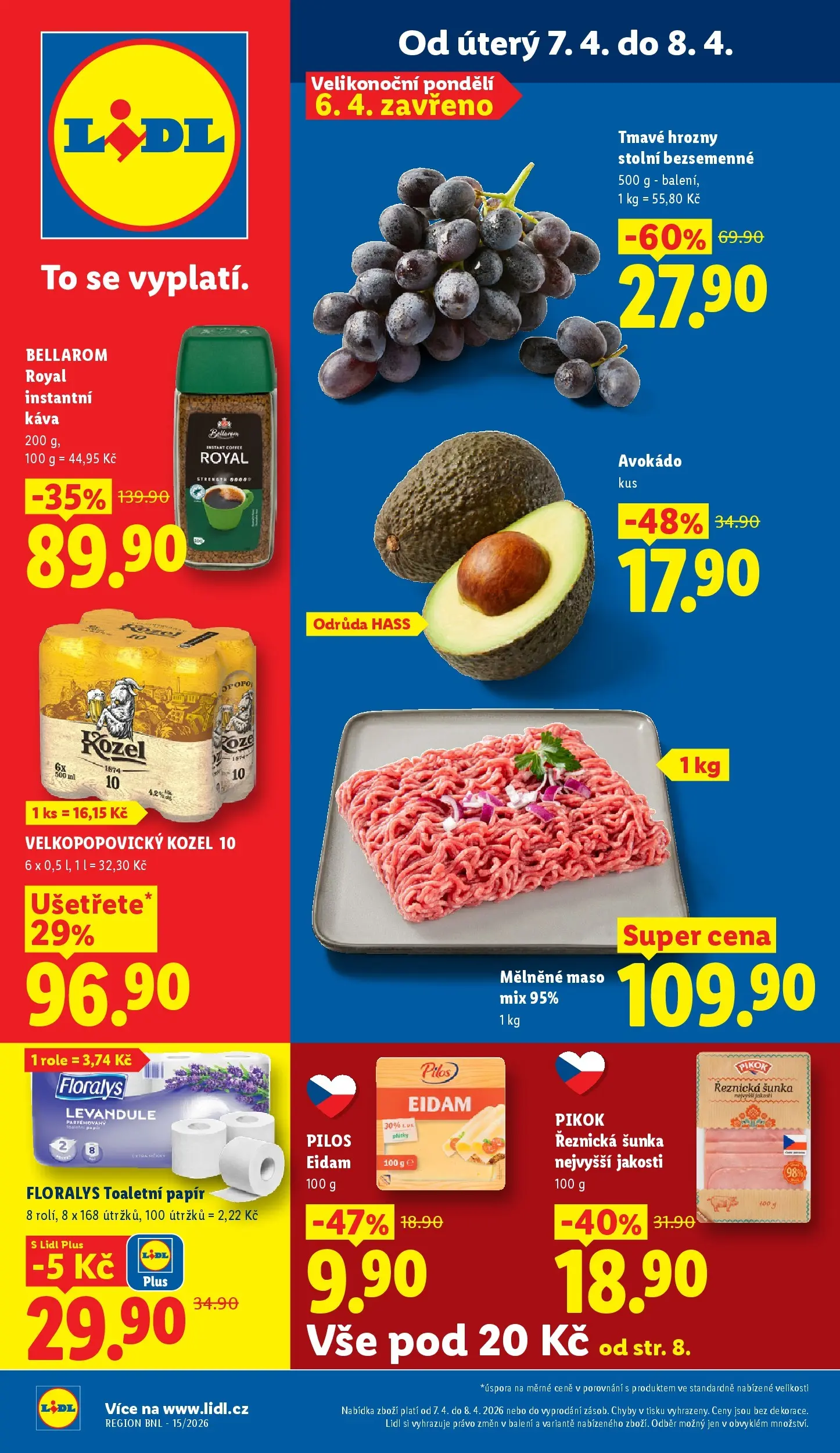 Lidl leták od 06.04.2026 - Nový akční leták | Strana: 1 | Produkty: Šunka, Kozel, Maso, Pikok