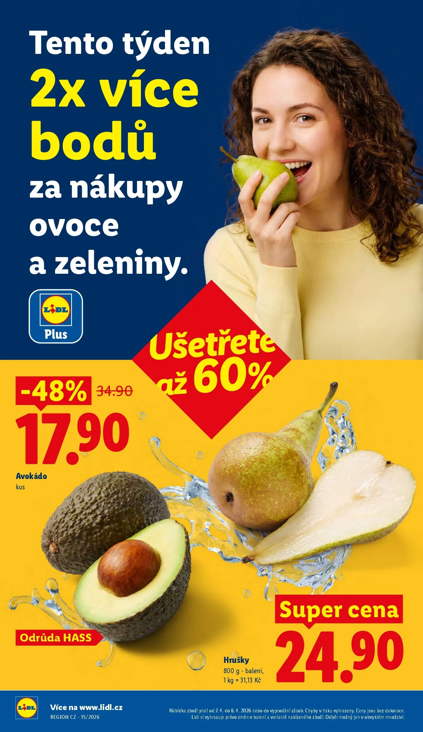 Lidl leták od 06.04.2026 - Nový akční leták | Strana: 8 | Produkty: Ovoce, Hrušky, Avokádo