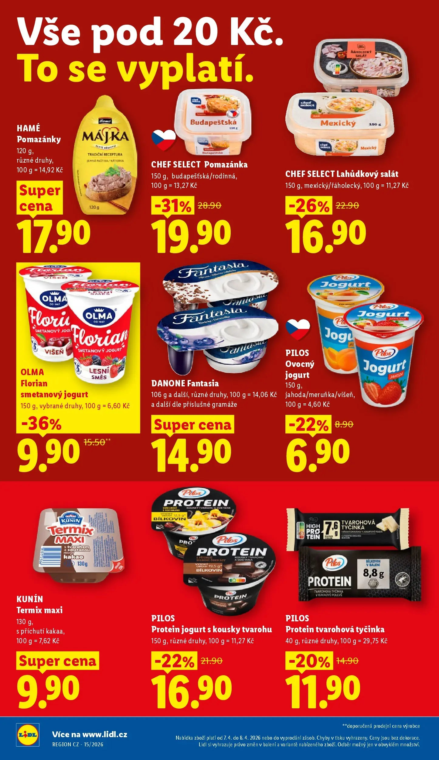 Lidl leták od 06.04.2026 - Nový akční leták | Strana: 12 | Produkty: Jogurt, Protein bar, Tvarohová tyčinka, Protein