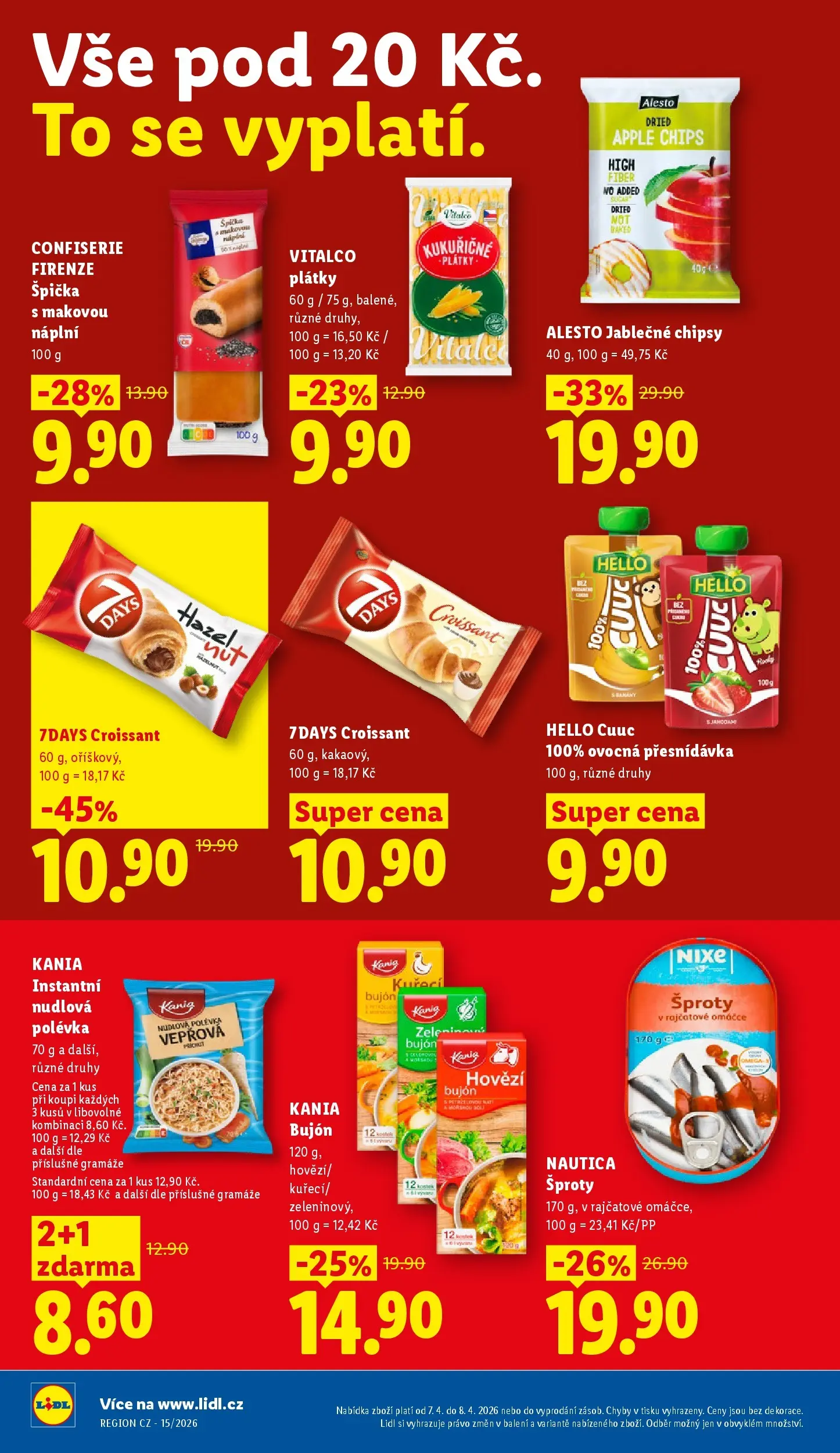 Lidl leták od 06.04.2026 - Nový akční leták | Strana: 14 | Produkty: Hovězí, Croissant 7 Days, Croissant, Chipsy