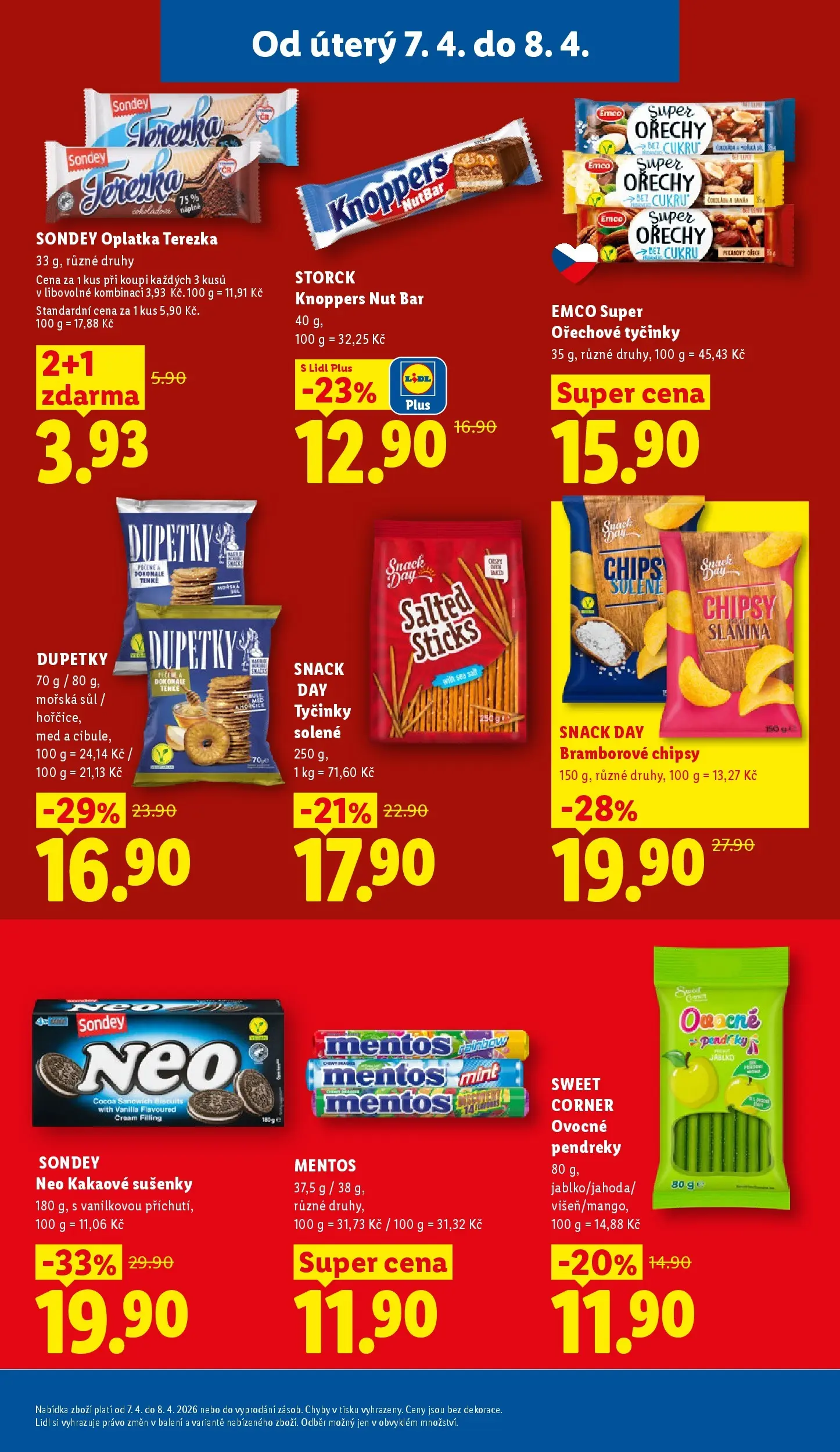 Lidl leták od 06.04.2026 - Nový akční leták | Strana: 15 | Produkty: Knoppers, Ořechy, Cookies, Tyčinky
