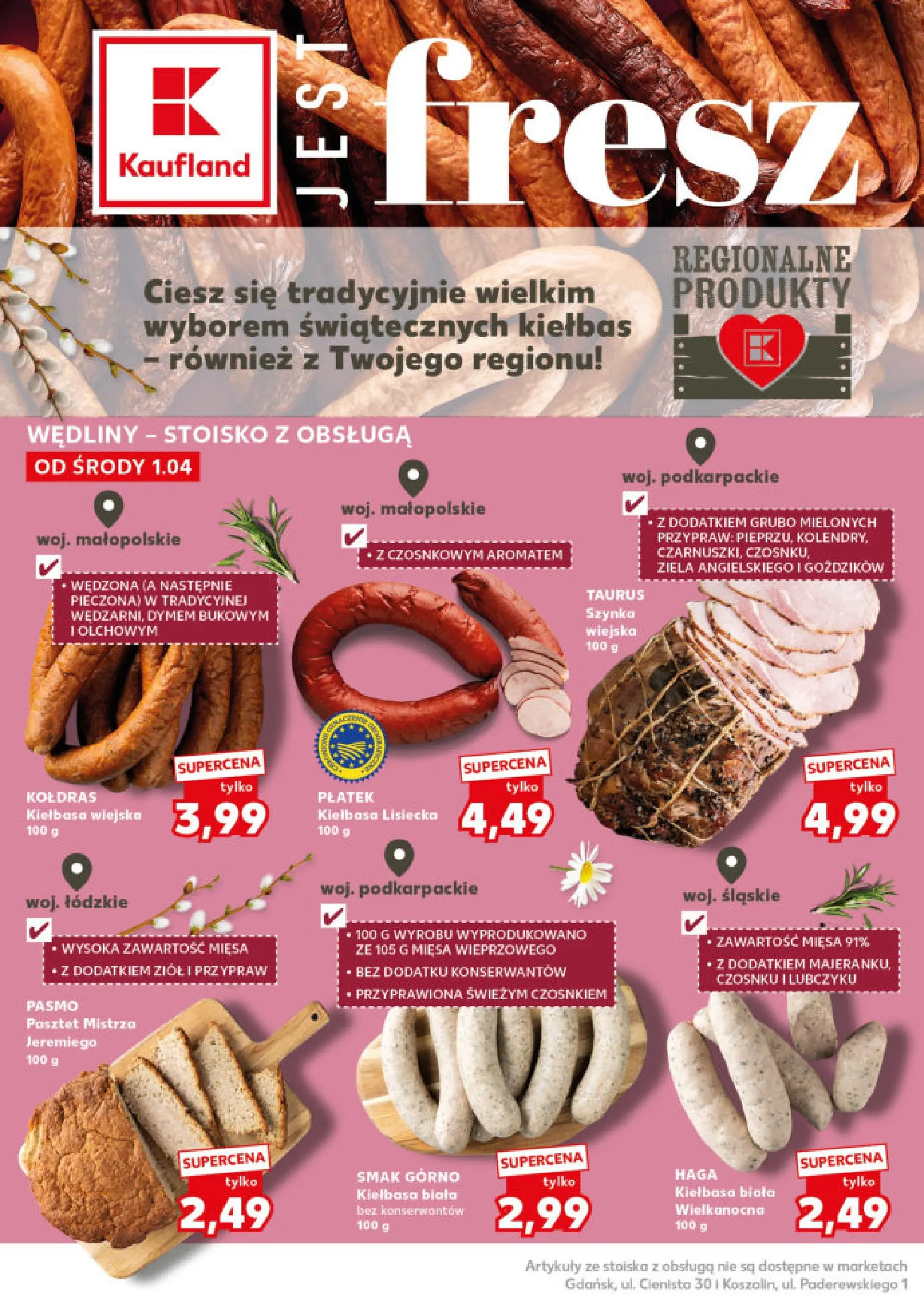 Kaufland - Kaufland Mocny Start ważne do 8.04 od 06.04.2026 - od jutra PDF | Strona: 20 | Produkty: Kiełbasa, Kiełbasa lisiecka, Szynka, Wędliny