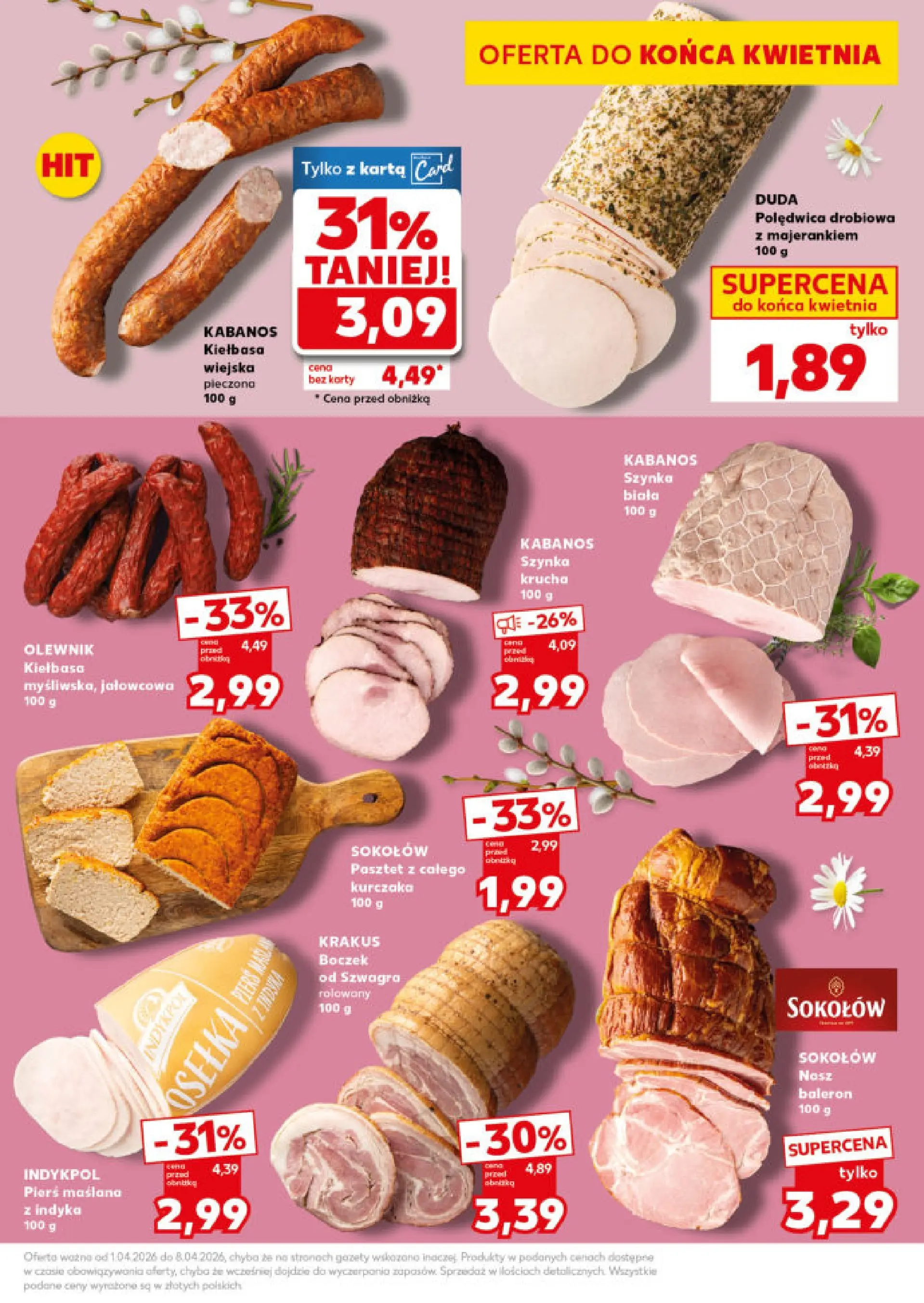 Kaufland - Kaufland Mocny Start ważne do 8.04 od 06.04.2026 - od jutra PDF | Strona: 21 | Produkty: Kiełbasa, Karta, Osełka, Szynka