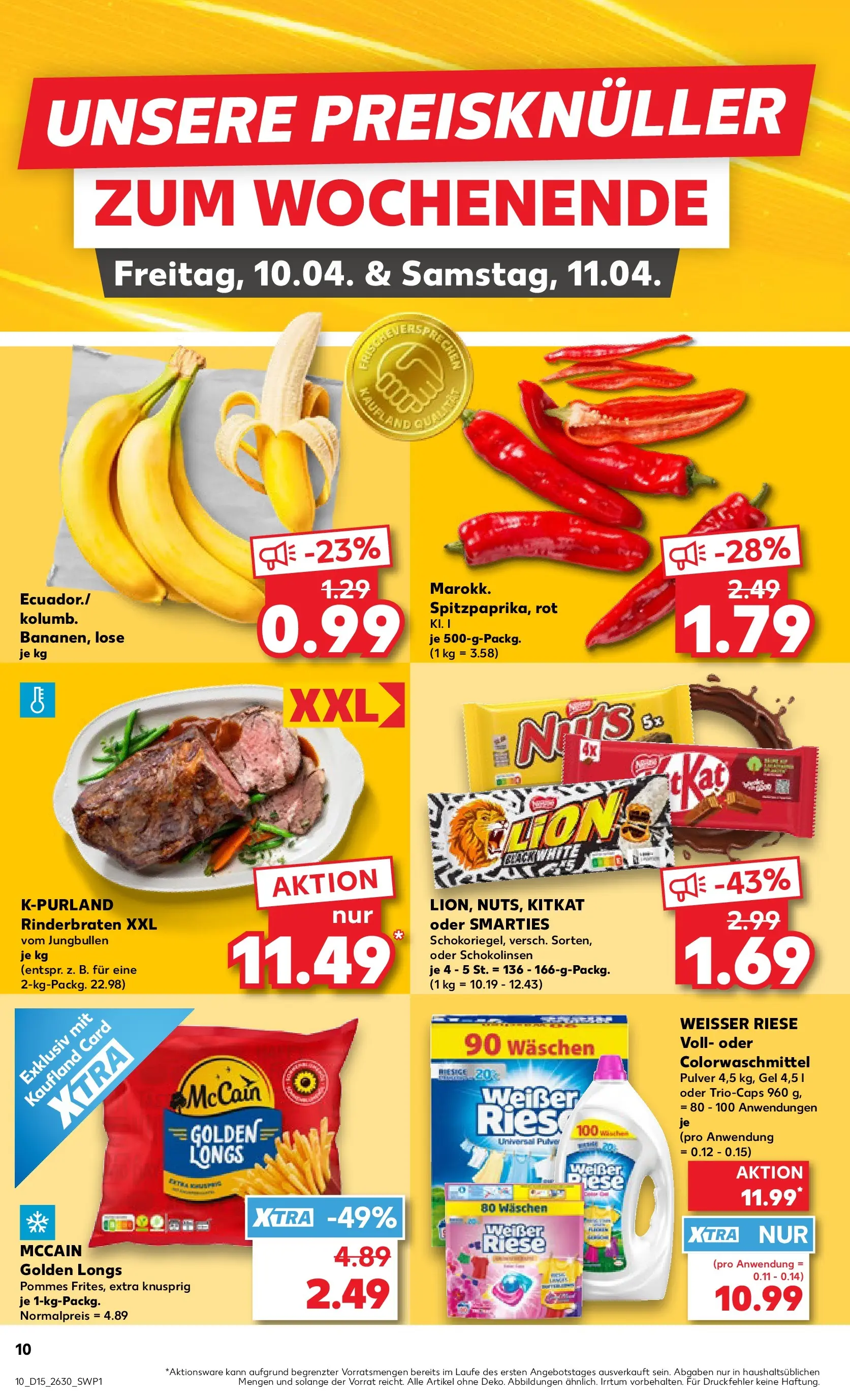Prospekt Kaufland ab 07.04.2026 » Angebote Online zum Blättern | Seite: 22 | Produkte: Rinderbraten, Smarties, Pommes, McCain