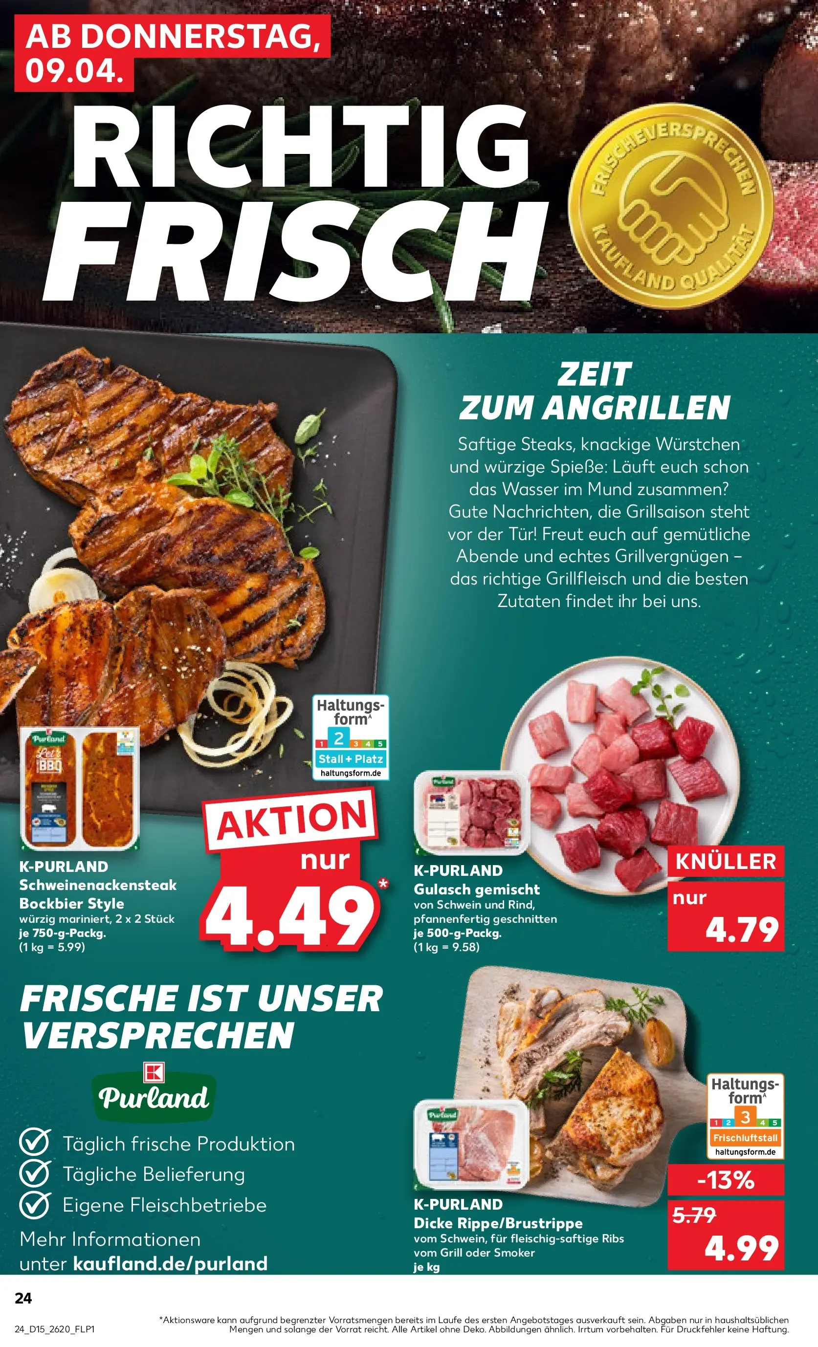 Prospekt Kaufland ab 07.04.2026 » Angebote Online zum Blättern | Seite: 36 | Produkte: Grillfleisch, Tür, Spieße, Gulasch