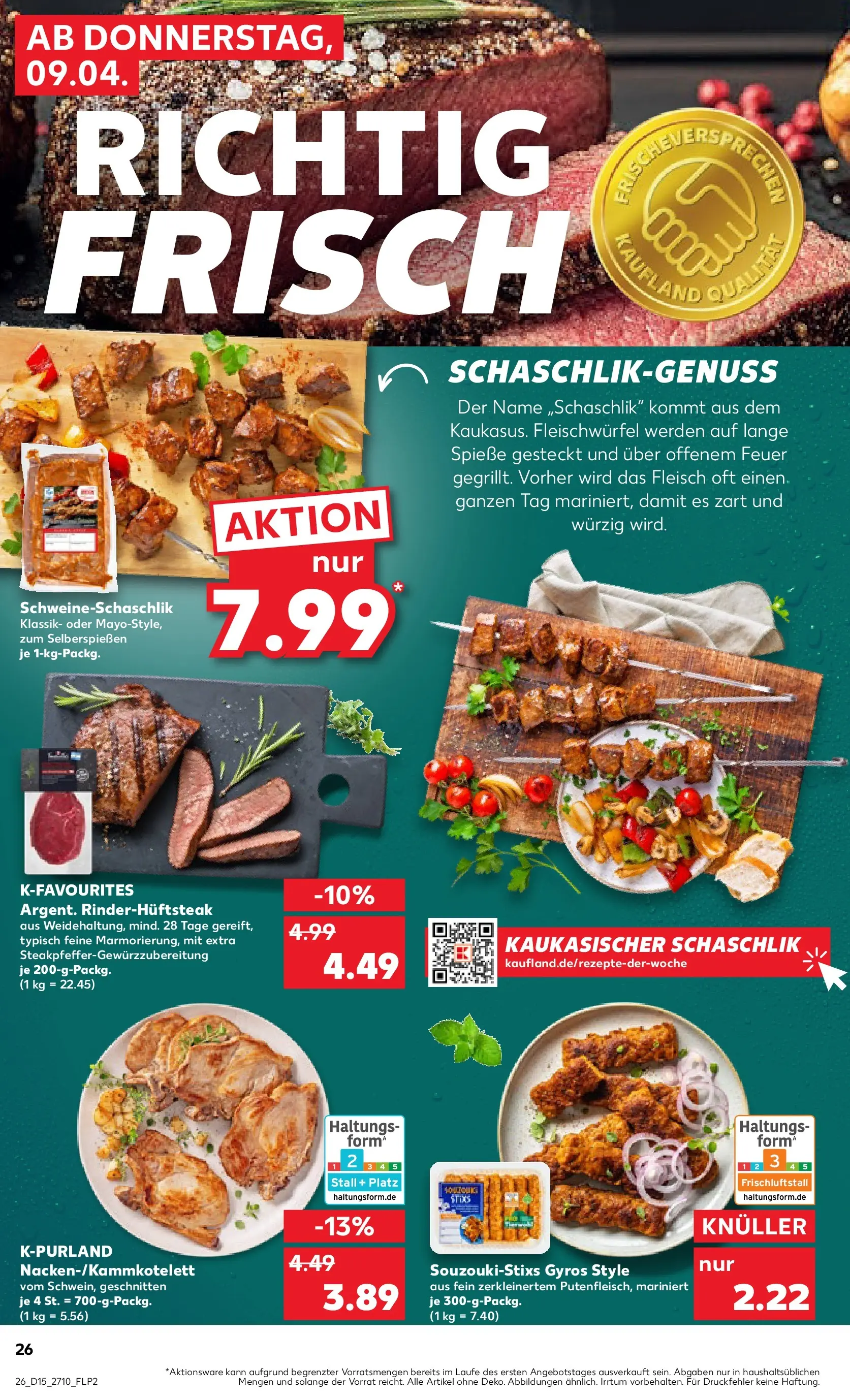 Prospekt Kaufland ab 07.04.2026 » Angebote Online zum Blättern | Seite: 38 | Produkte: Spieße, Gyros, Steak, Fleisch