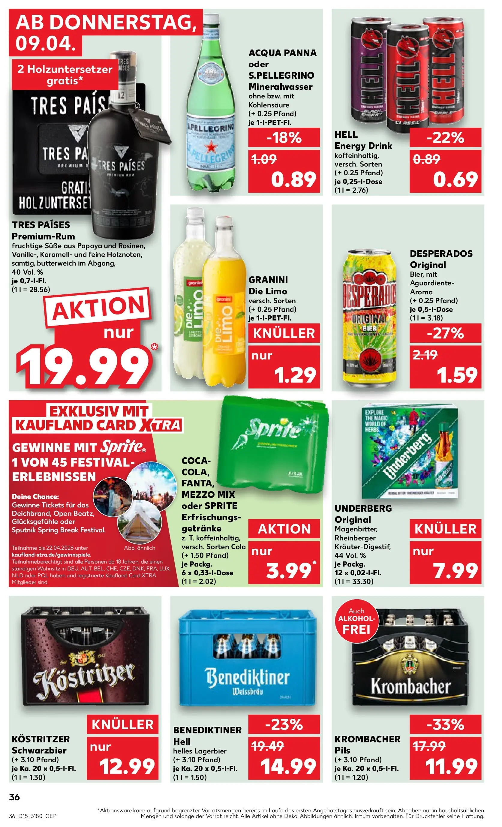 Prospekt Kaufland ab 06.04.2026 » Angebote Online zum Blättern | Seite: 48 | Produkte: Mezzo mix, Limonade, Krombacher, Underberg